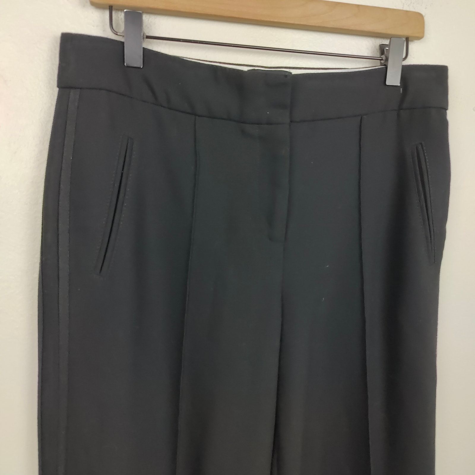 ME+EM Me + Em Trouser Pants Womens 10 Black Pinstripe Relaxed Size 32" / US 10 / IT 46 - 2 Thumbnail