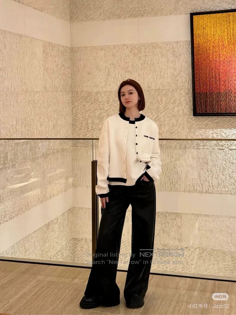 Louis Vuitton Louis Vuitton 24 black and white contrast knit jacket Size S / US 4 / IT 40 - 7 Thumbnail