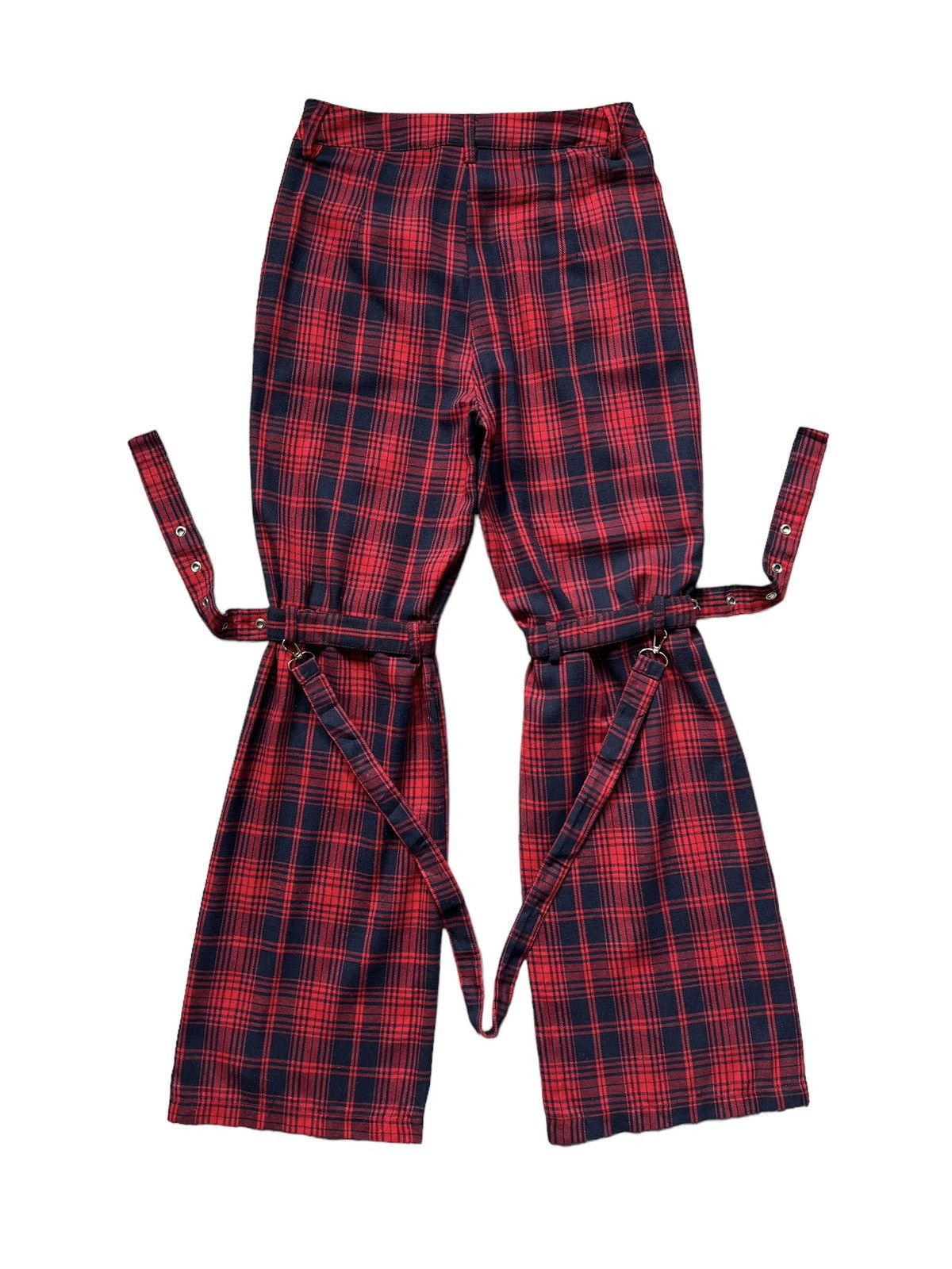 Japanese Brand Unknown Tartan Punk Bondage Pants Size US 27 - 2 Thumbnail