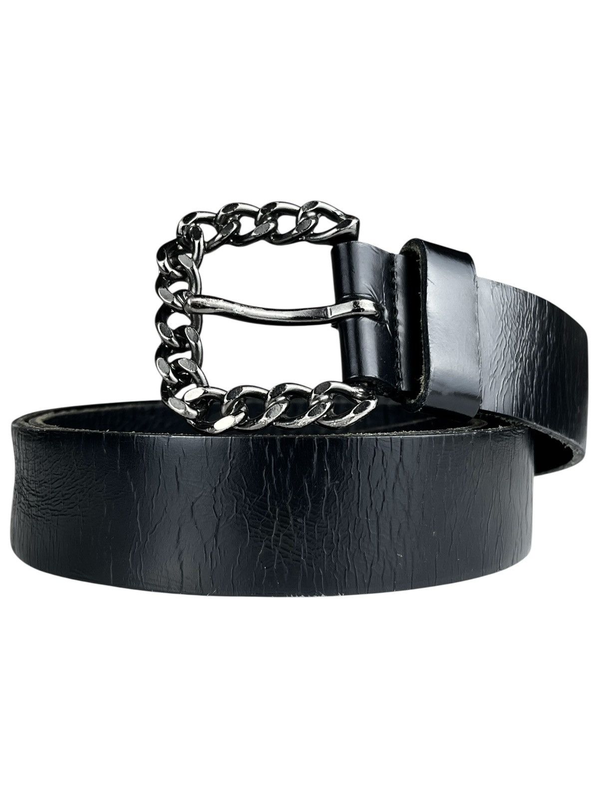 小物 JUNYA WATANABE Crocodile Embossed  Belt Junya Watanabe Croc Embossed Black Patent Leather Belt