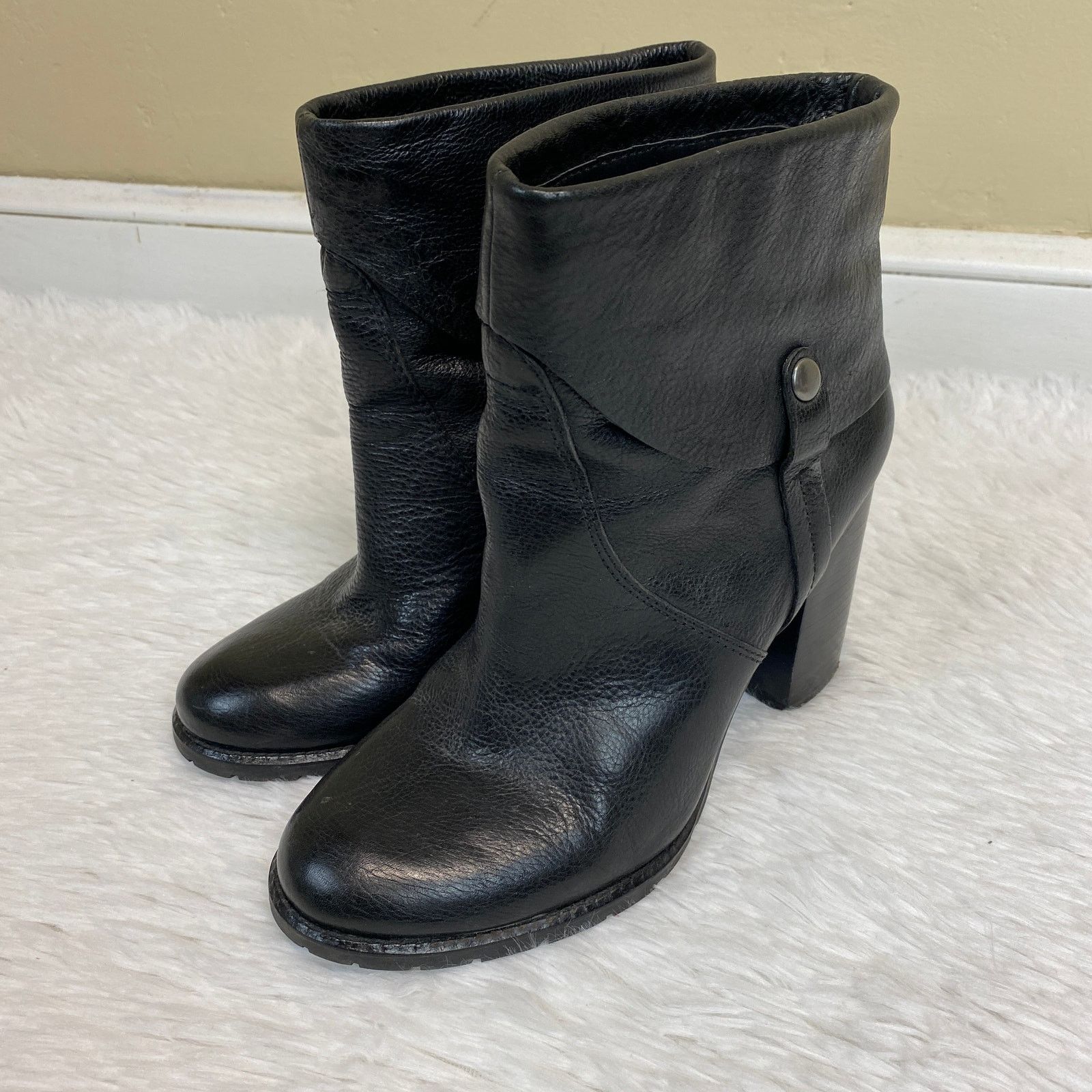 Franco Sarto Franco Sarto Occela Black Leather Ankle Boots Size 8 Size US 8 / IT 38 - 4 Thumbnail