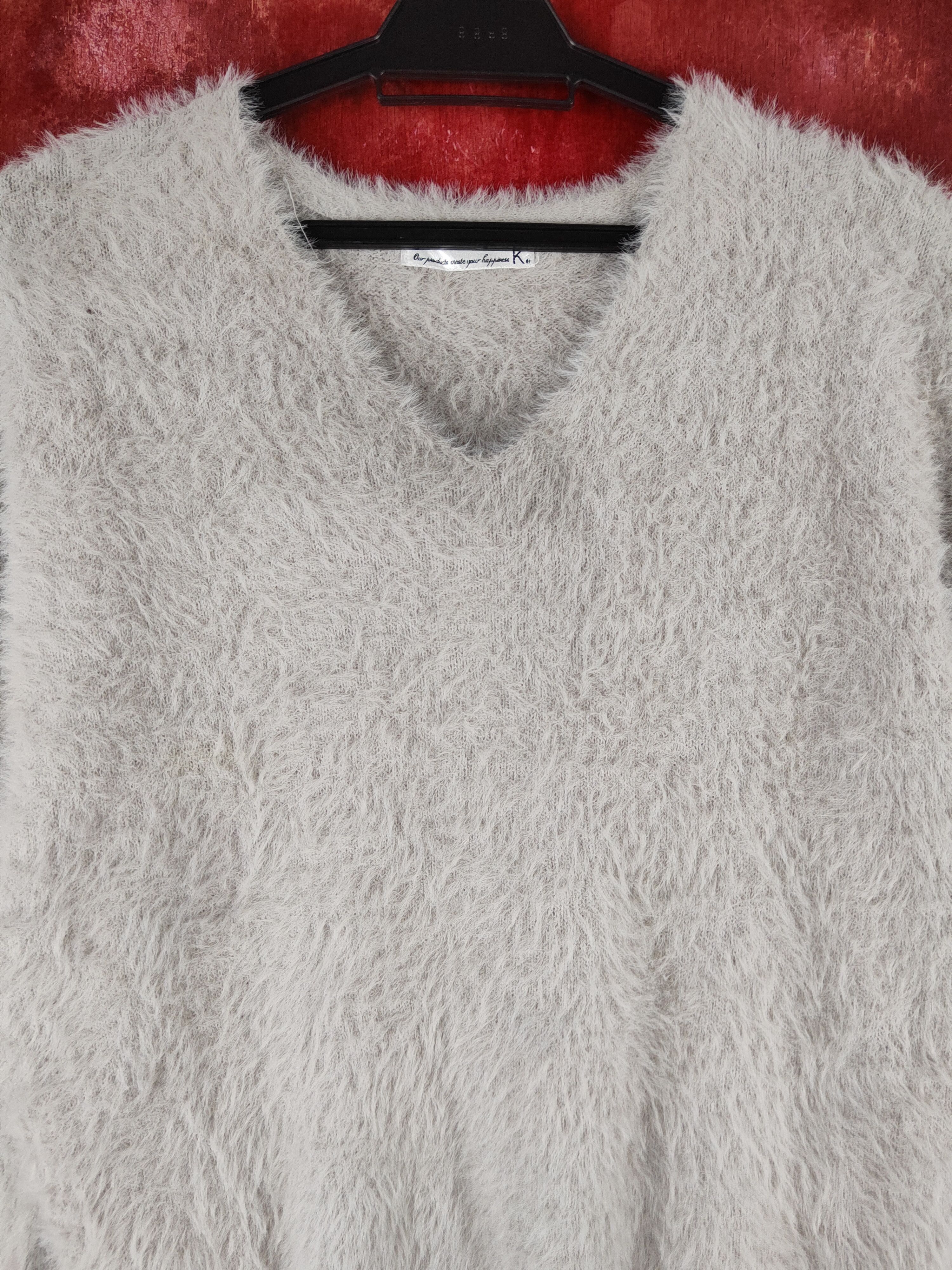 Homespun Knitwear × Japanese Brand × Vintage K Gray Shag Shaggy Fur Mohair Knitwear #S2170 Size S / US 4 / IT 40 - 2 Thumbnail