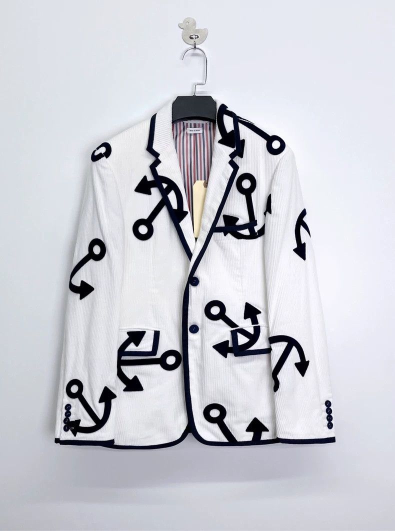 Thom Browne Thom Browne Anchor Print Corduroy Blazer - dmc Size S / US 4 / IT 40 - 1 Thumbnail