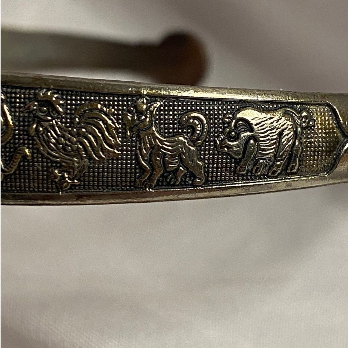 Other Vintage Sterling Silver 925 Chinese Zodiac Bangle Bracelet Size ONE SIZE - 4 Thumbnail