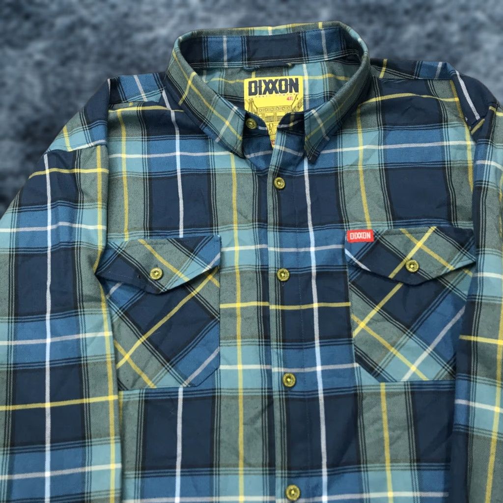 Vintage Dixxon Shirt 4XL Mens Blue Plaid Flannel The Complex Workwear Casual Pockets Size US XXL / EU 58 / 5 - 1 Thumbnail