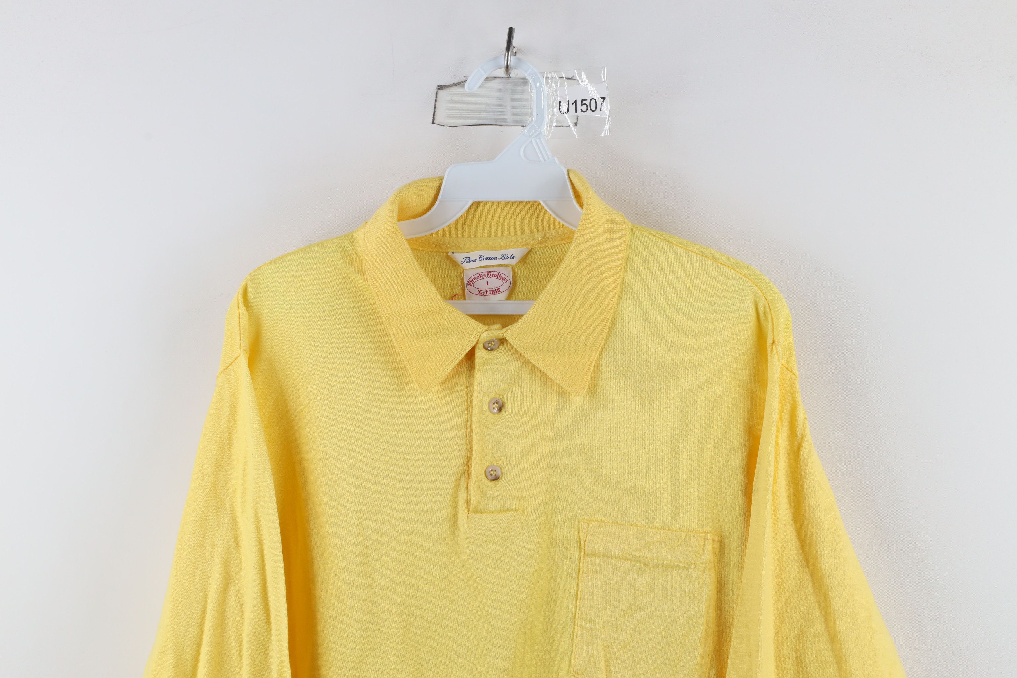 Brooks Brothers × Vintage Vintage 60s 70s Brooks Brothers Lisle Long Sleeve Polo USA Size US L / EU 52-54 / 3 - 2 Thumbnail