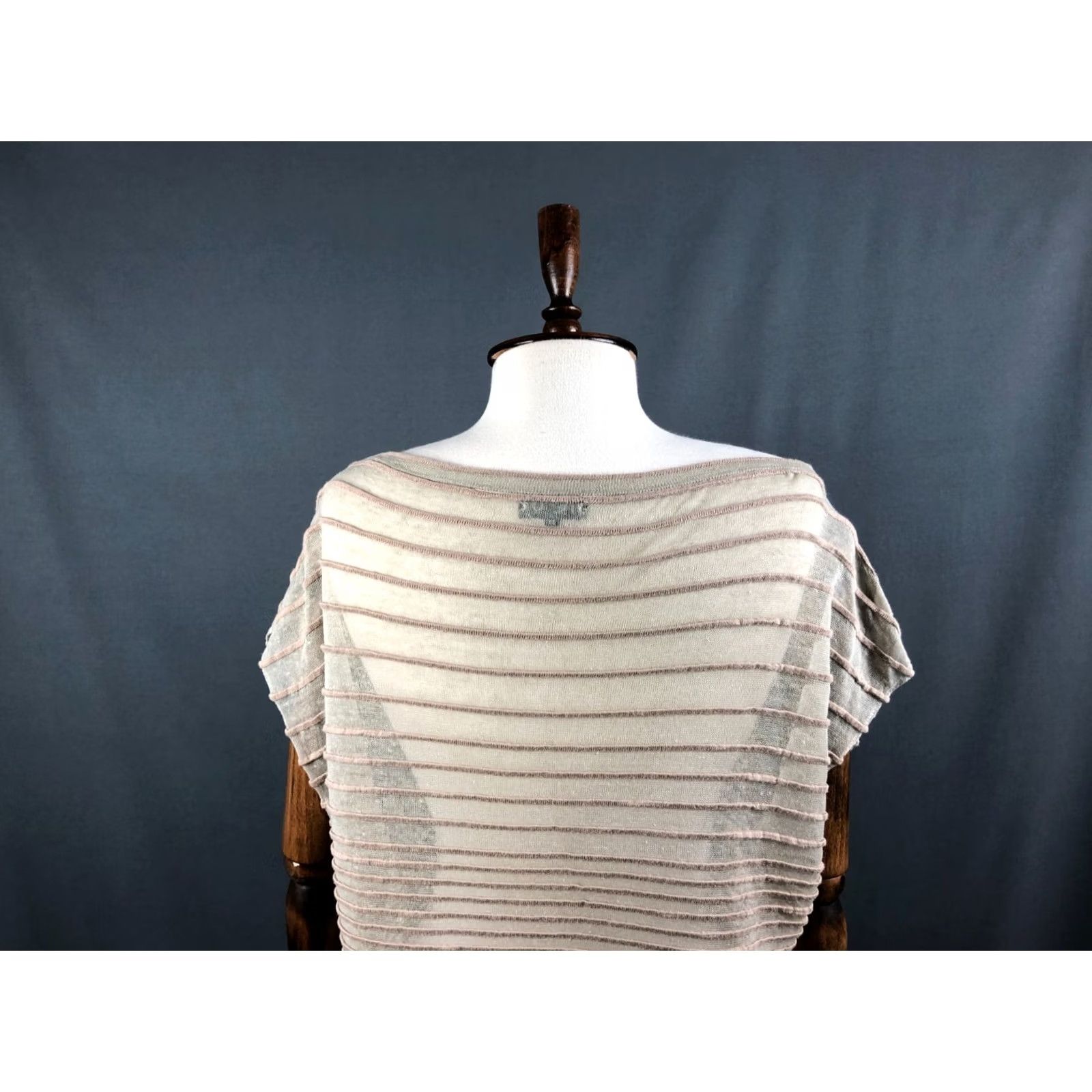 Vintage IVKO Women Beige Cotton Blend Blouse Size 38 Striped Size XS / US 0-2 / IT 36-38 - 5 Thumbnail