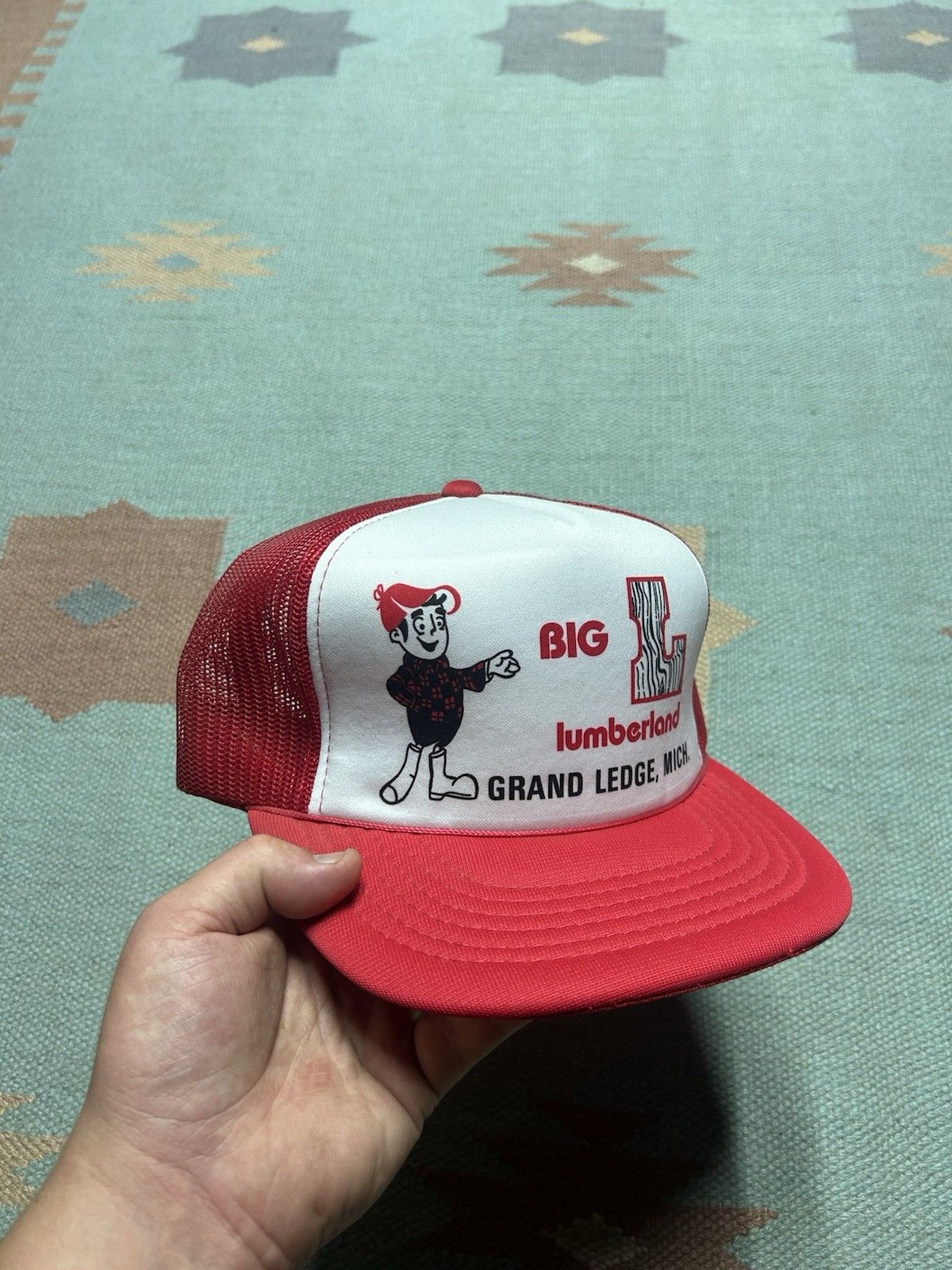 Vintage Vintage 90s trucker hat Big L lumberland Michigan SnapBack Size ONE SIZE - 1 Thumbnail
