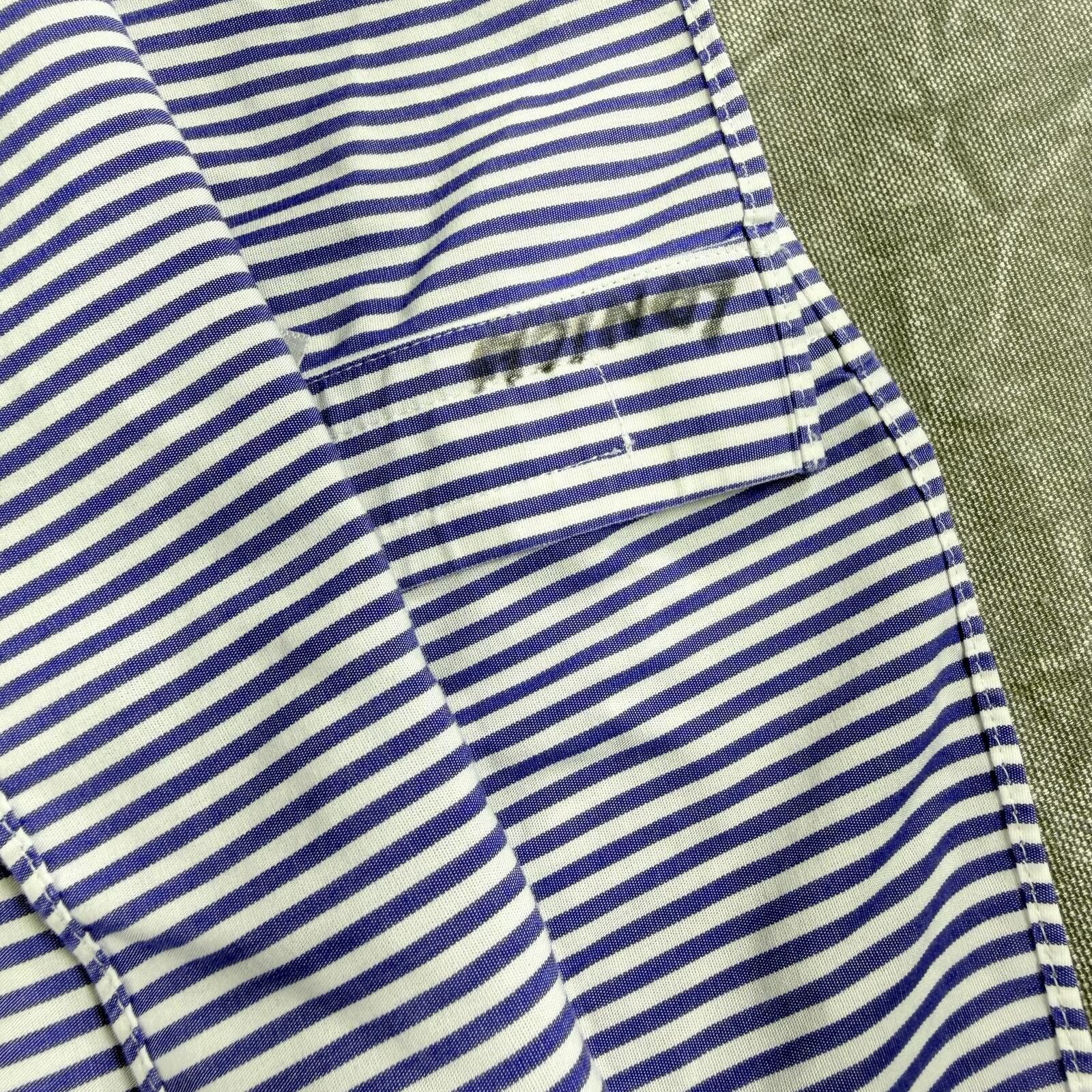 Brooks Brothers Brooks Brothers Shirt Men's 17-33 Blue Non-Iron Striped Size 42R - 2 Thumbnail
