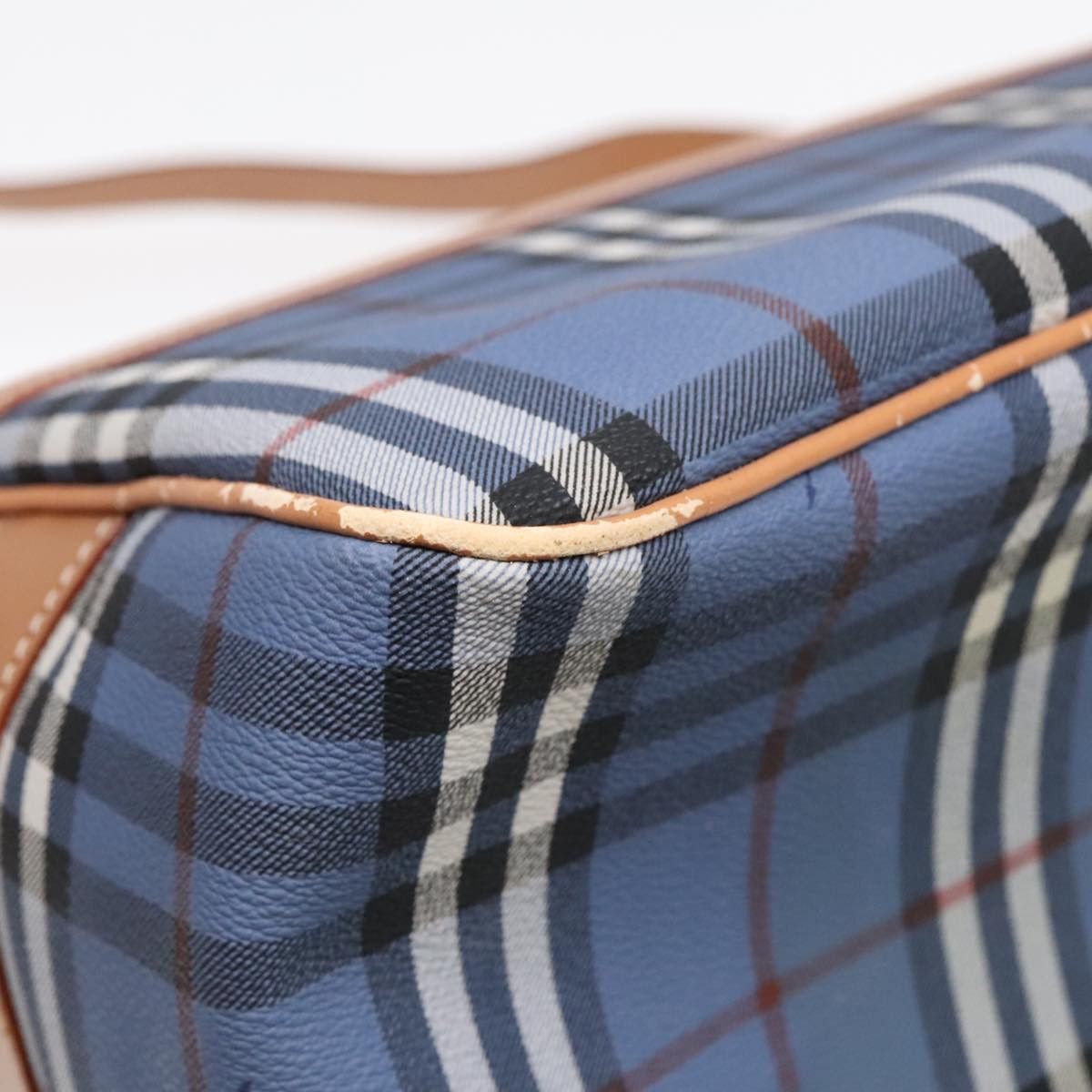 Burberry Burberry Nova Check Shoulder Bag Pvc Leather Blue Gold Size ONE SIZE - 14 Thumbnail