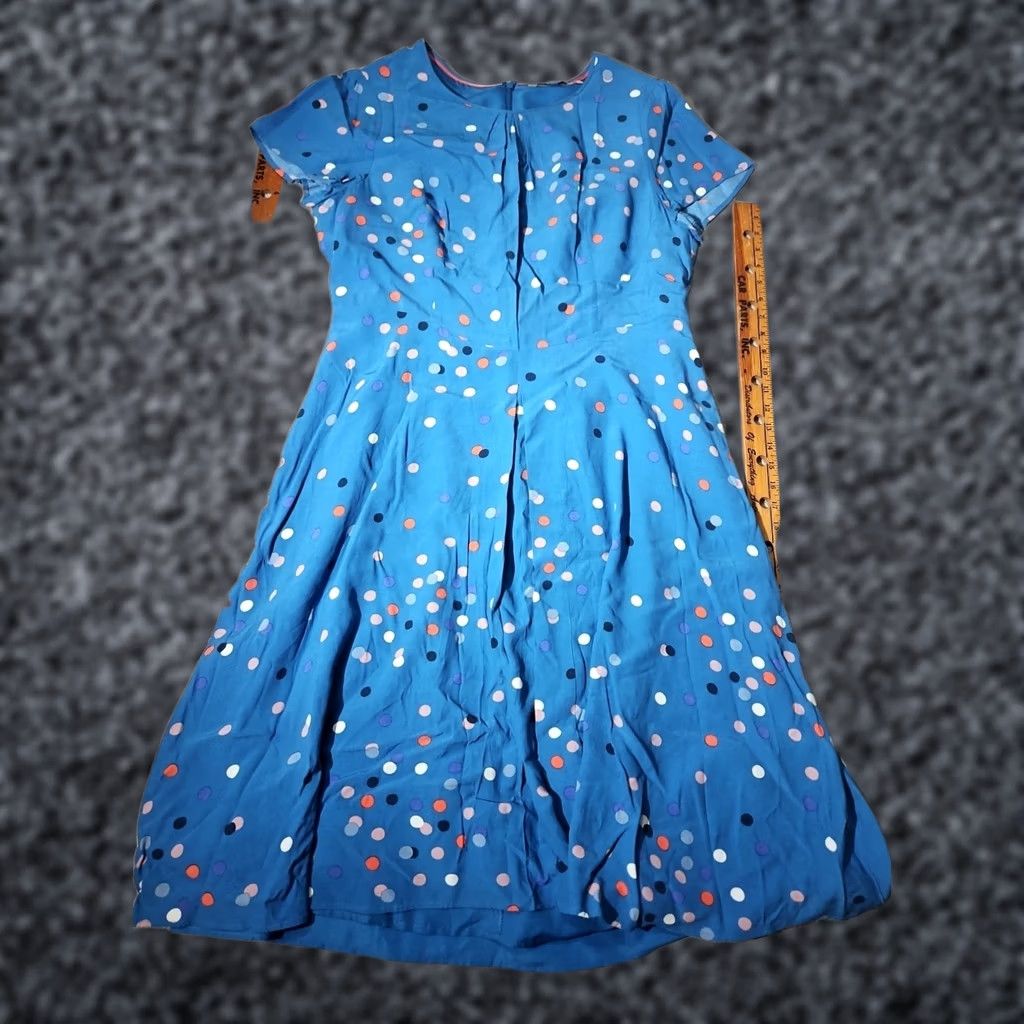 Boden Boden Dress Womens 14L Blue Calissa Multicolor Polka Dot Lined Midi Casual Shirt Womens (Polka Dot) Size XL / US 12-14 / IT 48-50 - 1 Thumbnail