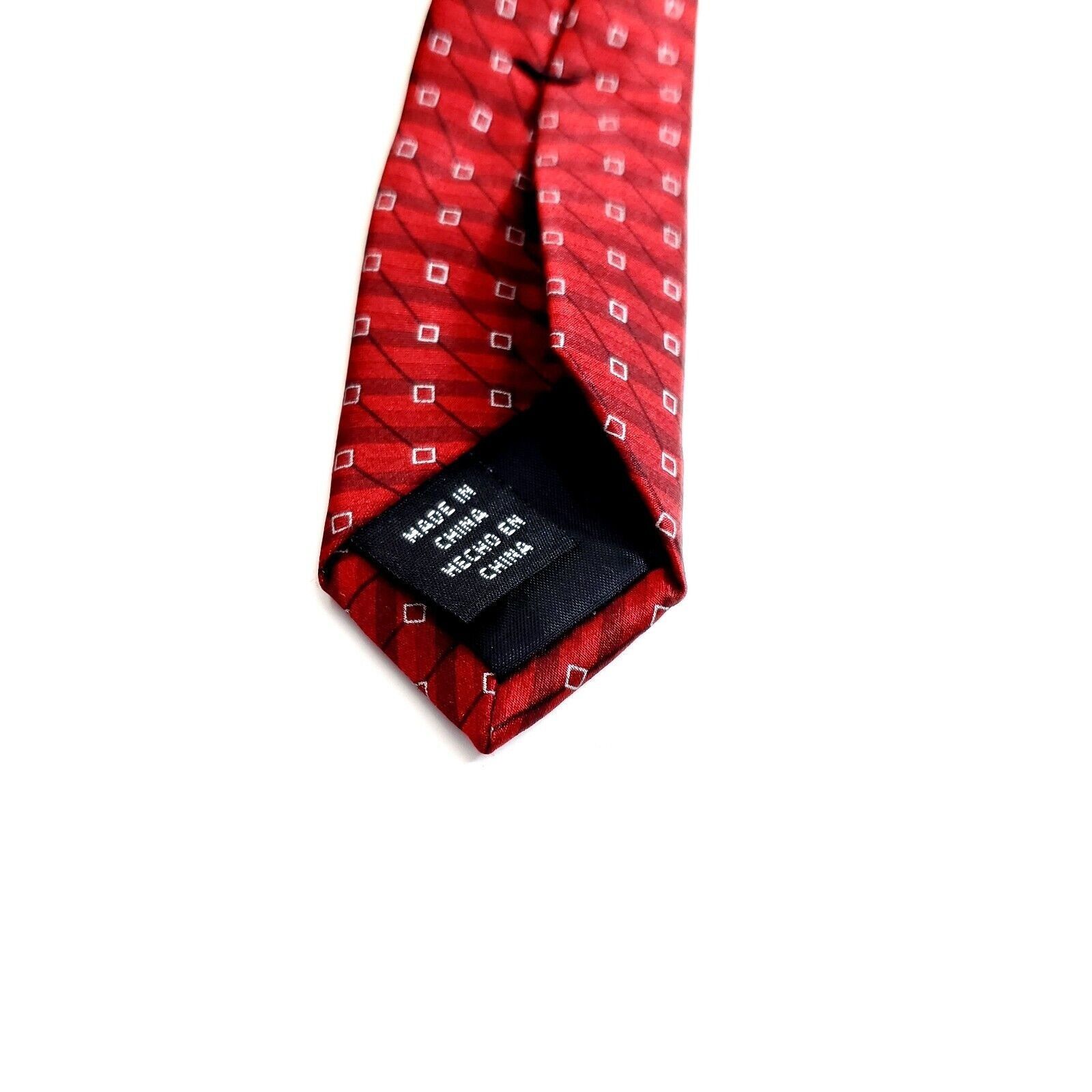 Arrow Arrow Red Geometric Print Silk Tie Tags Ripped Size ONE SIZE - 4 Thumbnail
