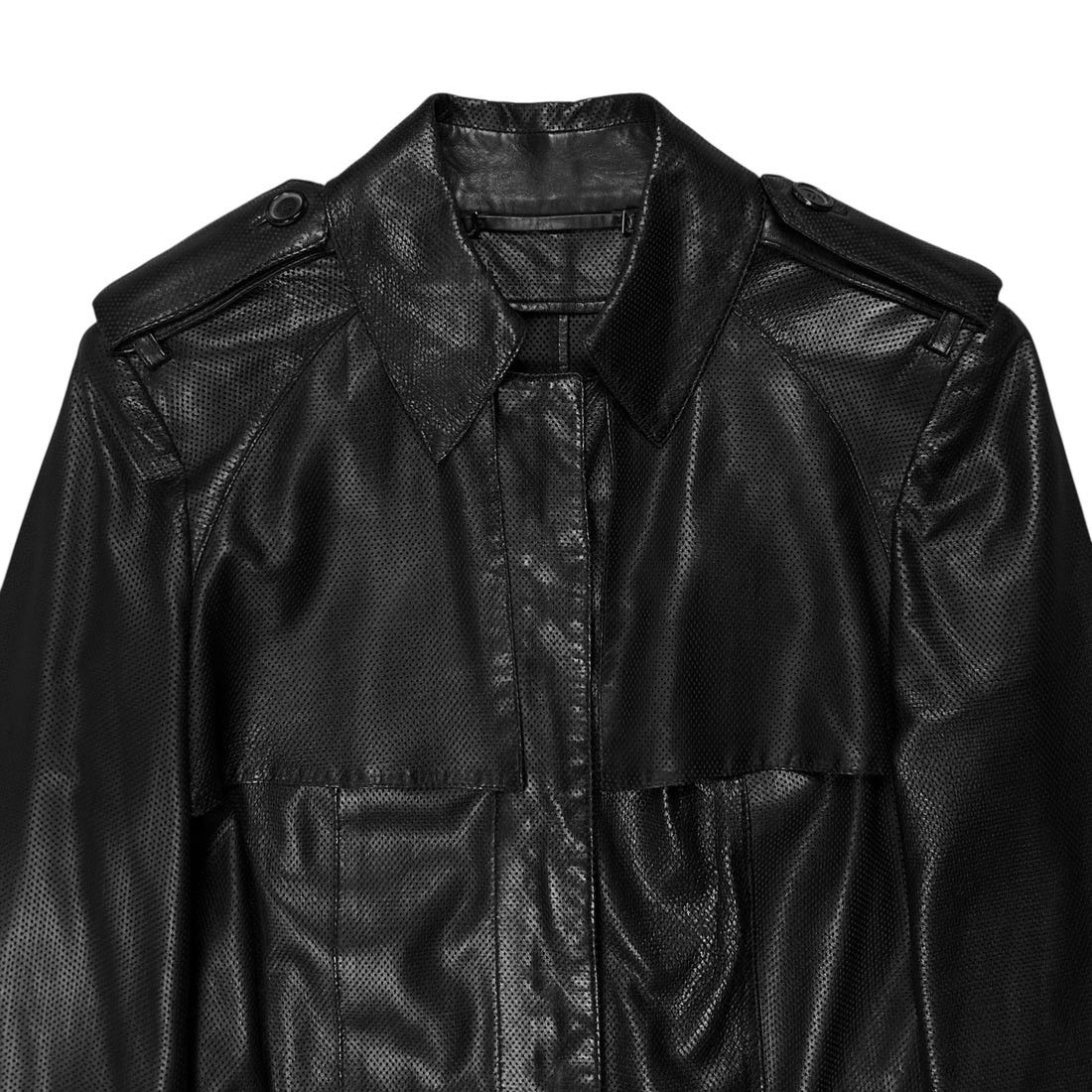 Gucci Gucci by Tom Ford Military Perforated Leather Coat - AW97 Size US XS / EU 42 / 0 - 4 Thumbnail