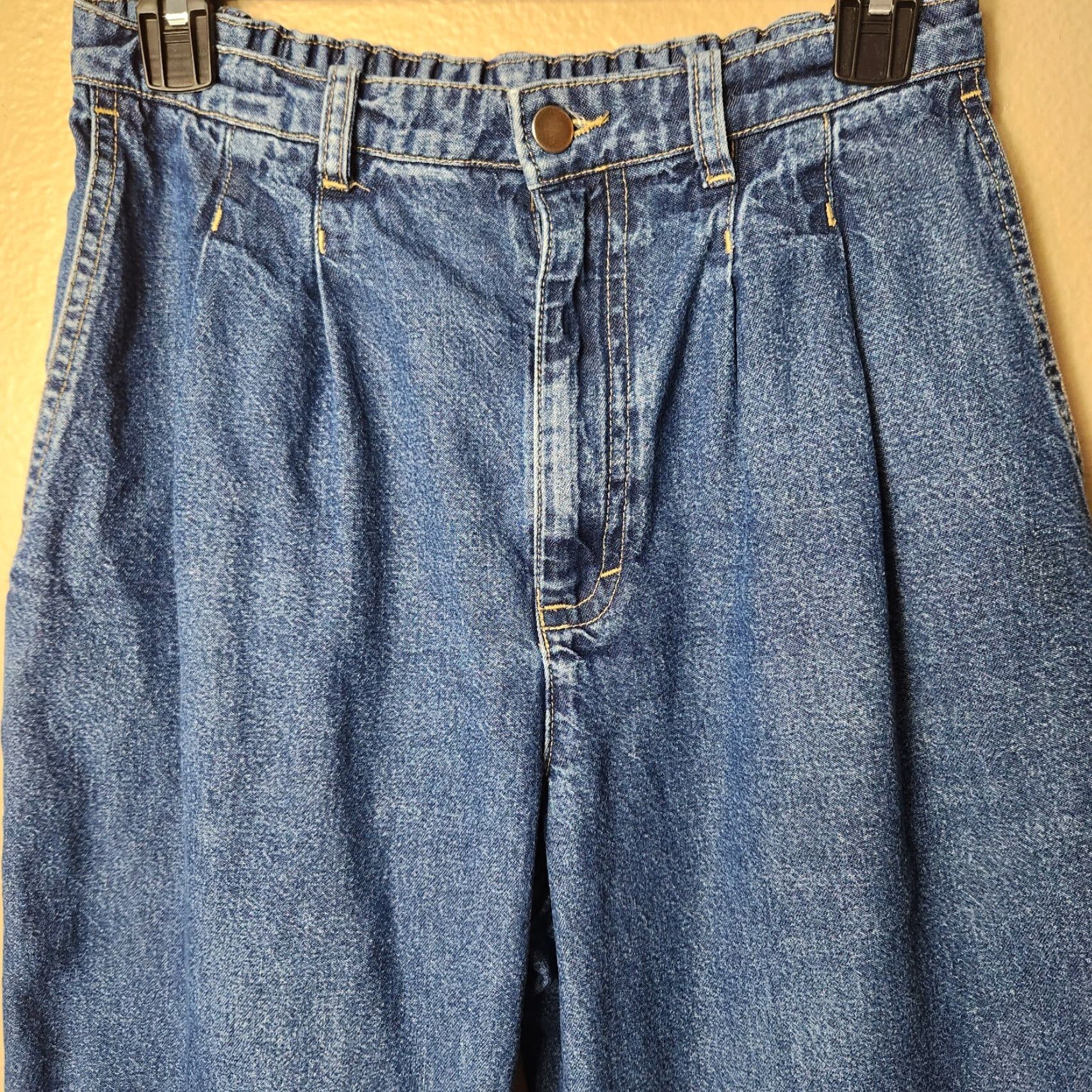 Vintage VINTAGE Compagnie Group B Jeans High Rise Pleated Front Elastic Back - Size 8, Denim, Blue, 1990s, USA, Regular, Mens? Size 30" / US 8 / IT 44 - 2 Thumbnail