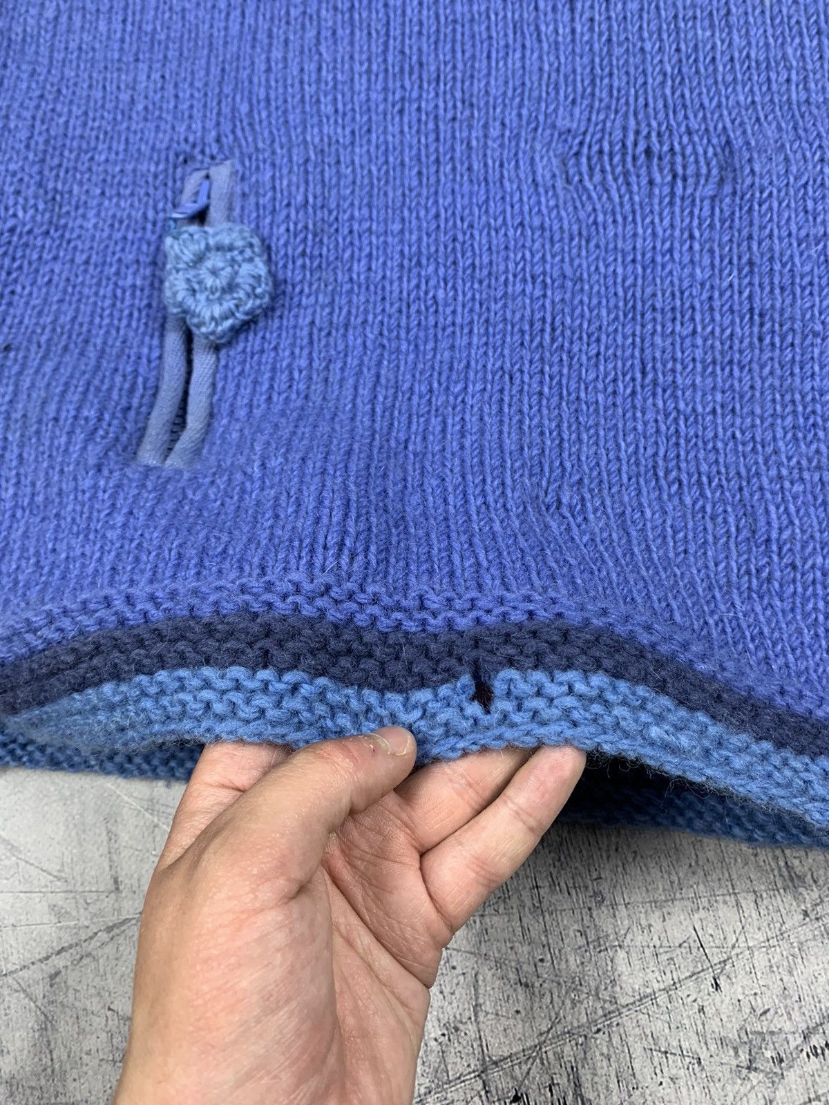 Handmade × Vintage Vintage Pachamama Handmade Hand-Knitted Daisy Sweater Size US L / EU 52-54 / 3 - 12 Thumbnail