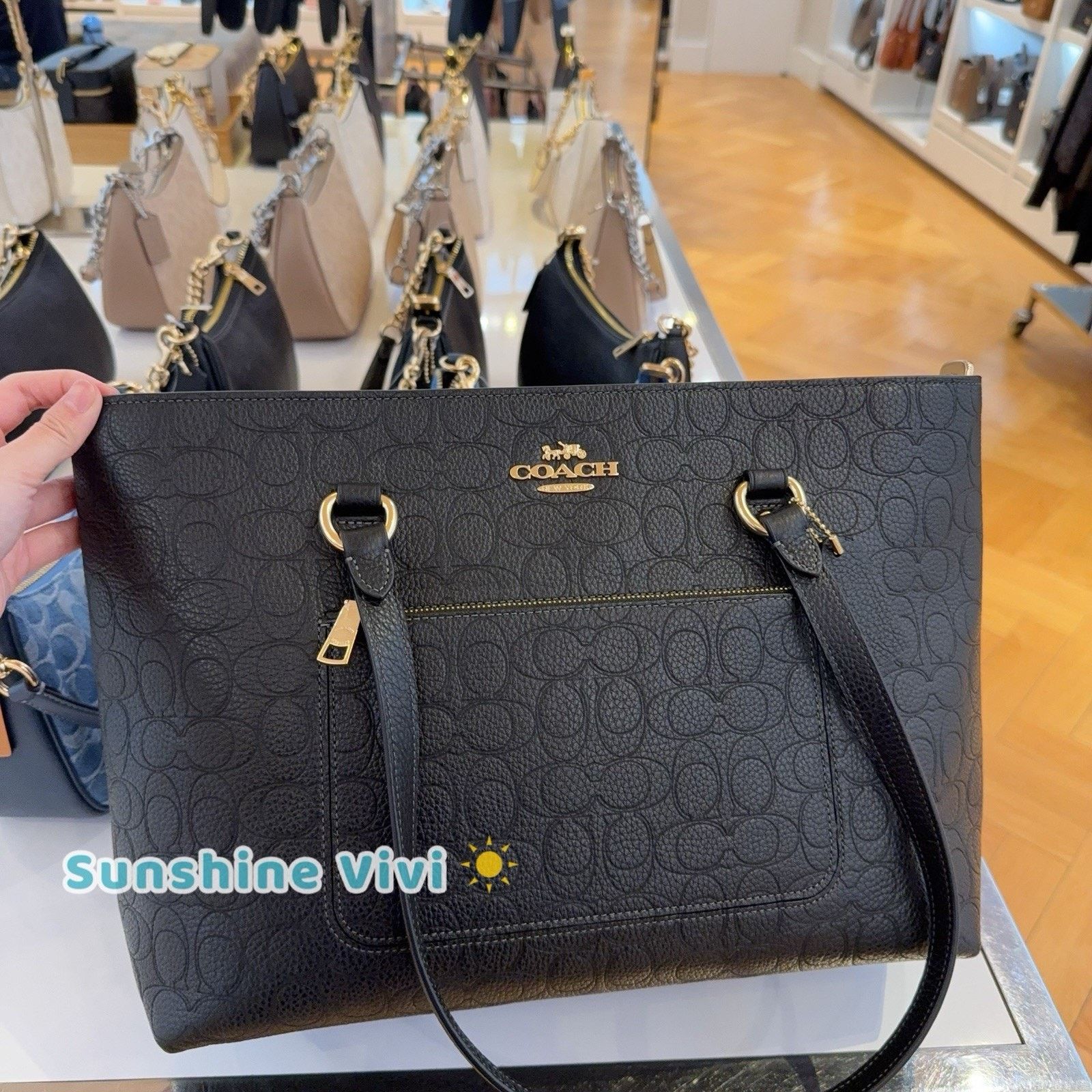 Coach NWT COACH Station Tote Bag Leather Gold/Black CDL99 Size ONE SIZE - 1 Thumbnail