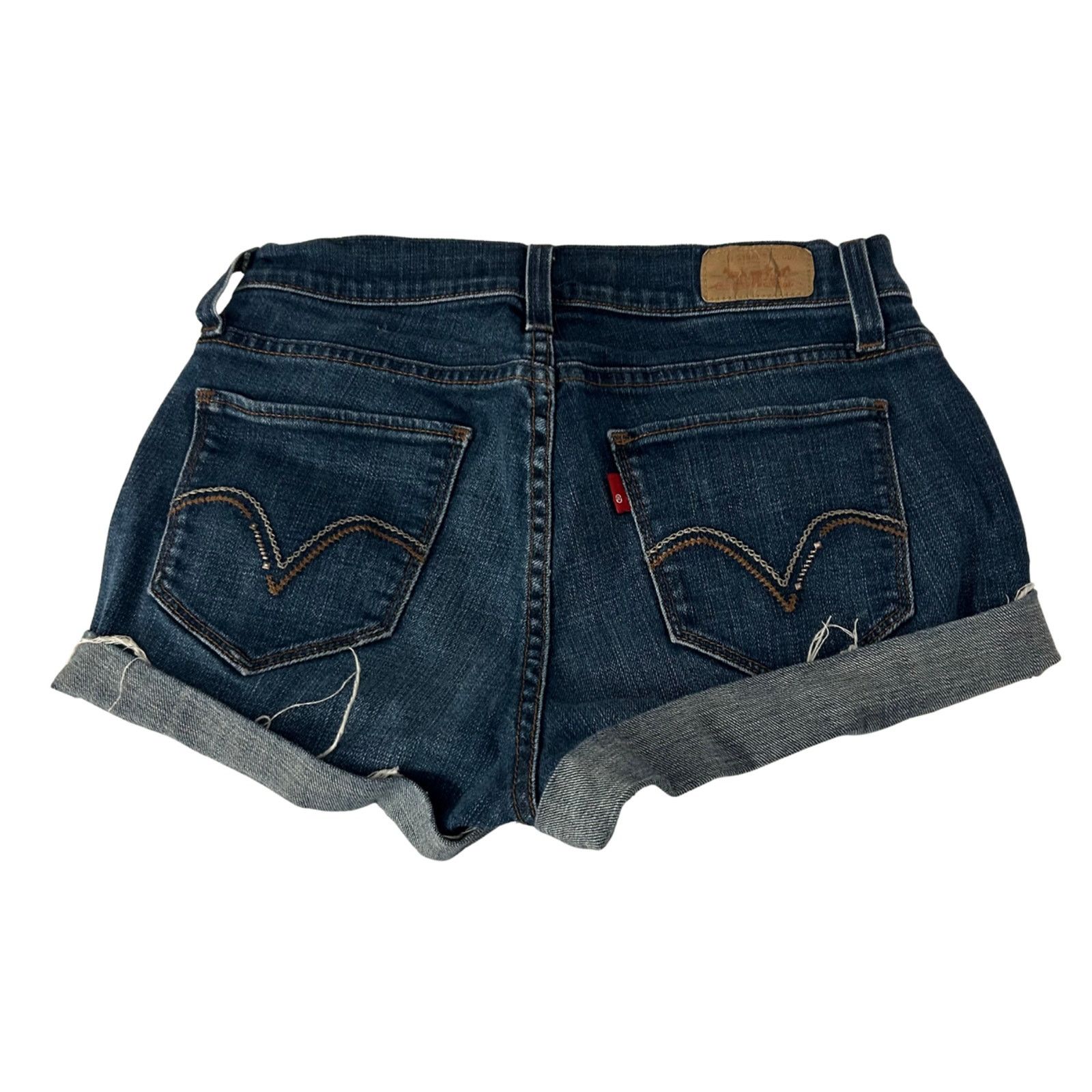 Levi's Levi's 529 Curvy Cut Off Denim Shorts Women's 4 Dark Wash Size 27" / US 4 / IT 40 - 2 Thumbnail