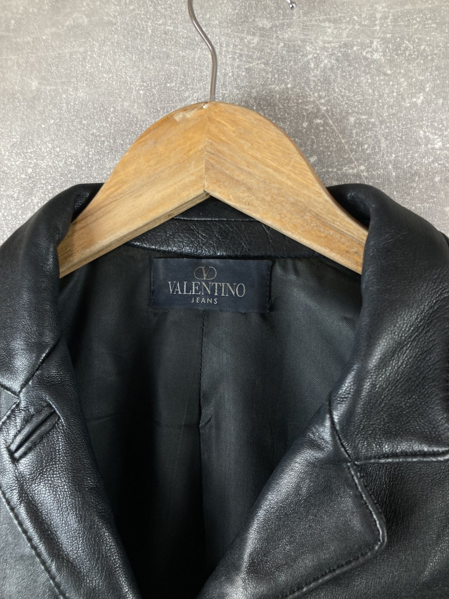 Valentino Vintage Valentino Jeans black avant garde leather jacket Size XL / US 12-14 / IT 48-50 - 5 Thumbnail