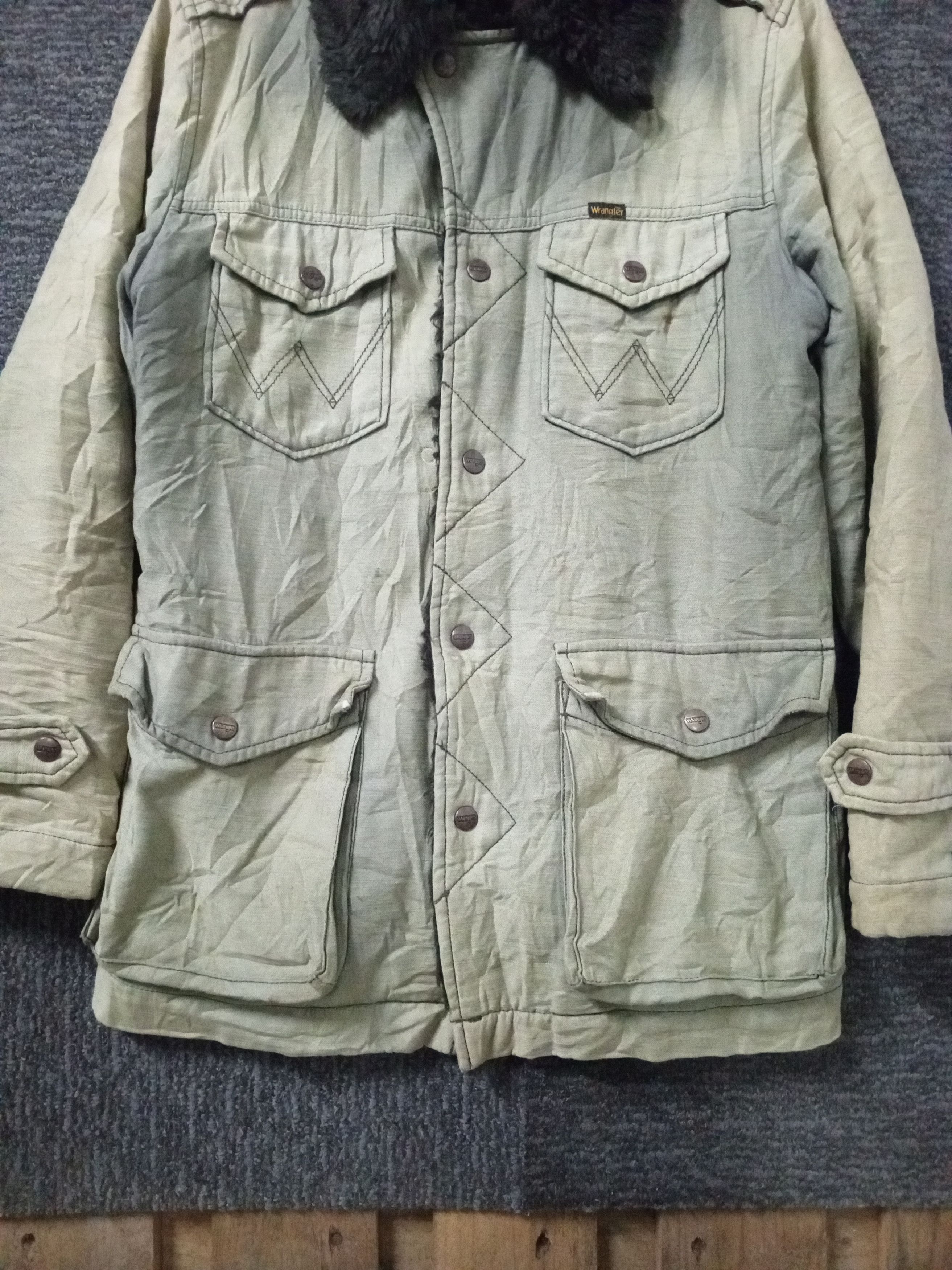 Wrangler Vtg Worn Faded Wrangler WrangeCoat Fleece Inside Jacket Size US M / EU 48-50 / 2 - 5 Thumbnail