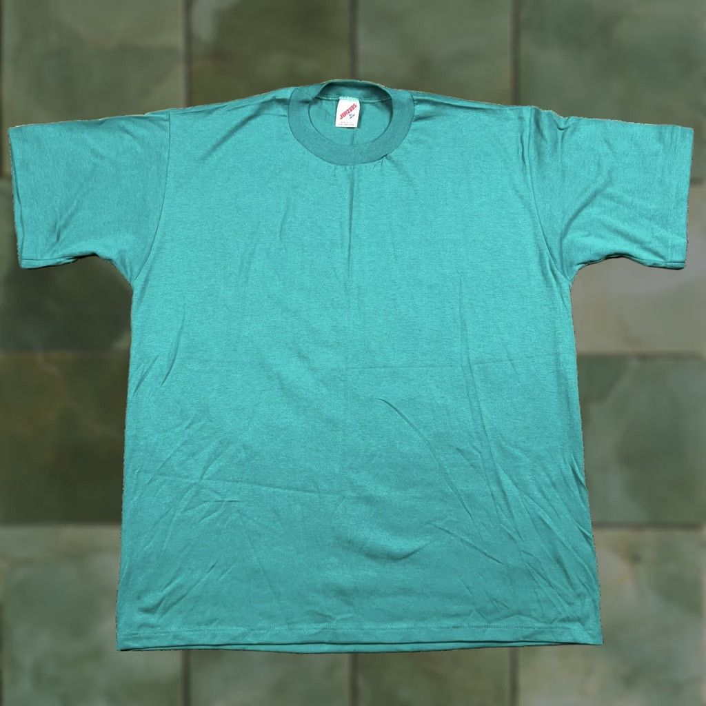 Jerzees VINTAGE Jerzees T-Shirt Green 90s Single Stitch Adult XL Made in USA 50/50 Green Size US XL / EU 56 / 4 - 1 Thumbnail