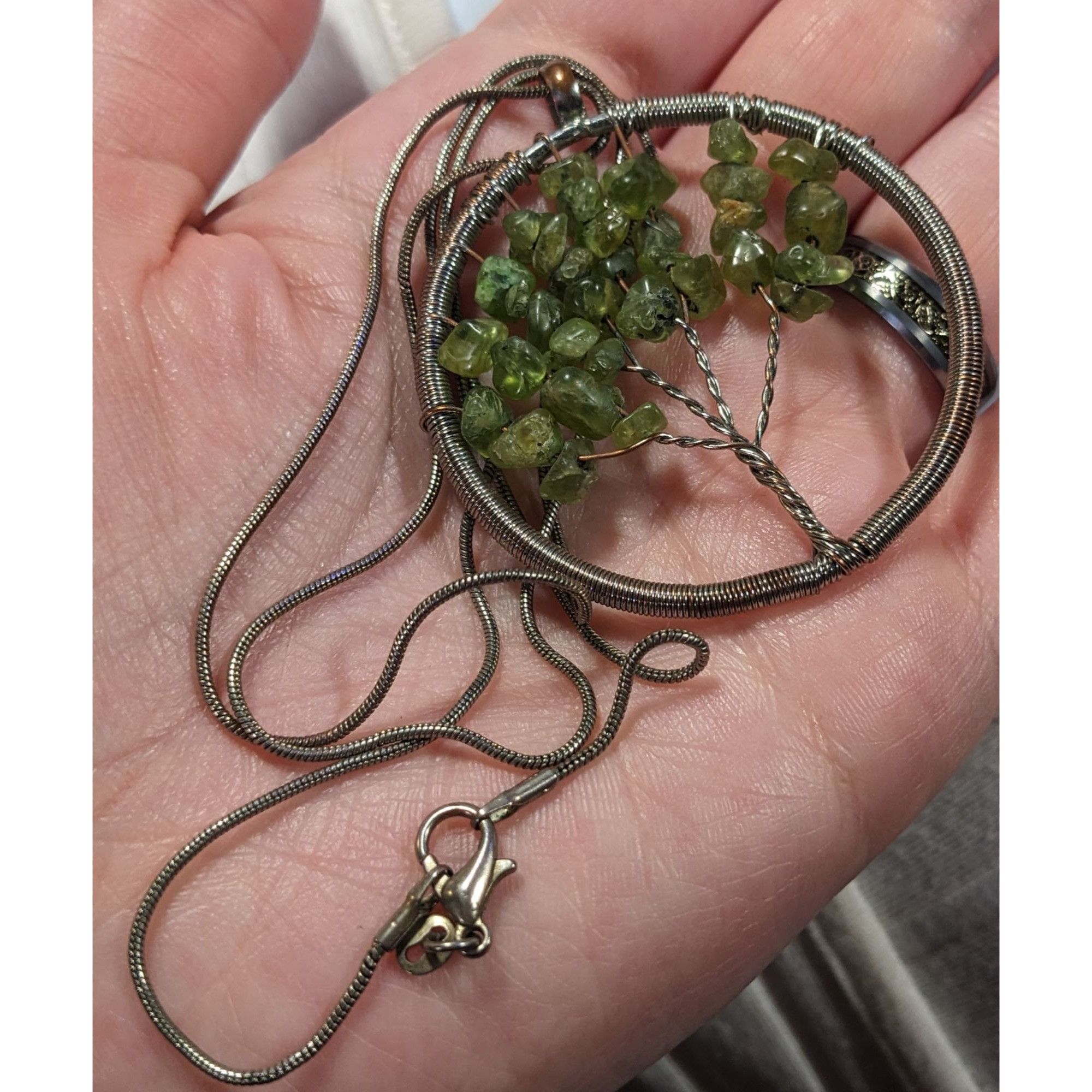 Other Mystical Silver Tone And Green Stone Tree Of Life Necklace Size ONE SIZE - 11 Thumbnail