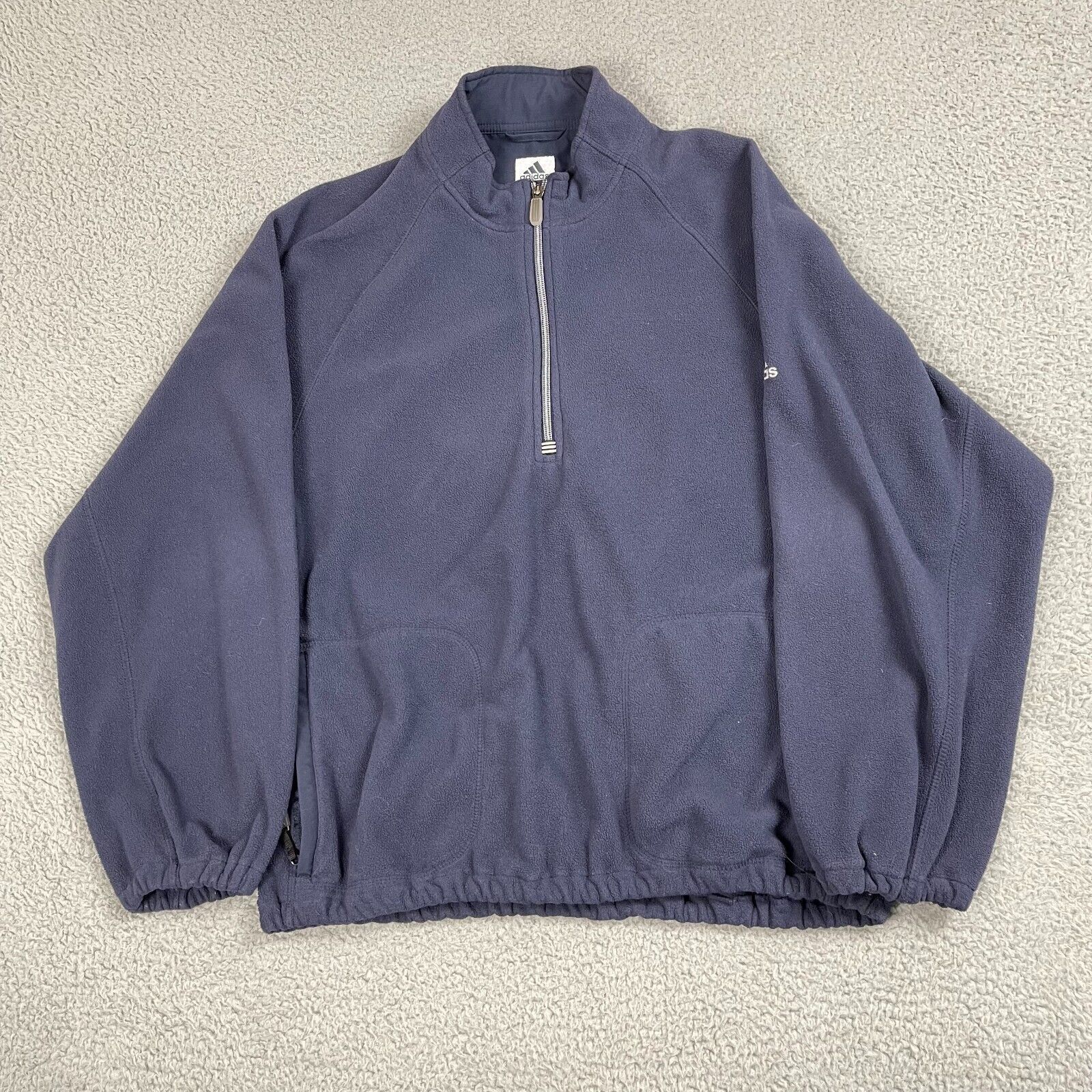 Adidas Adidas Logo Fleece Half-Zip Quarter-Zip Pullover Blue Size US M / EU 48-50 / 2 - 1 Thumbnail
