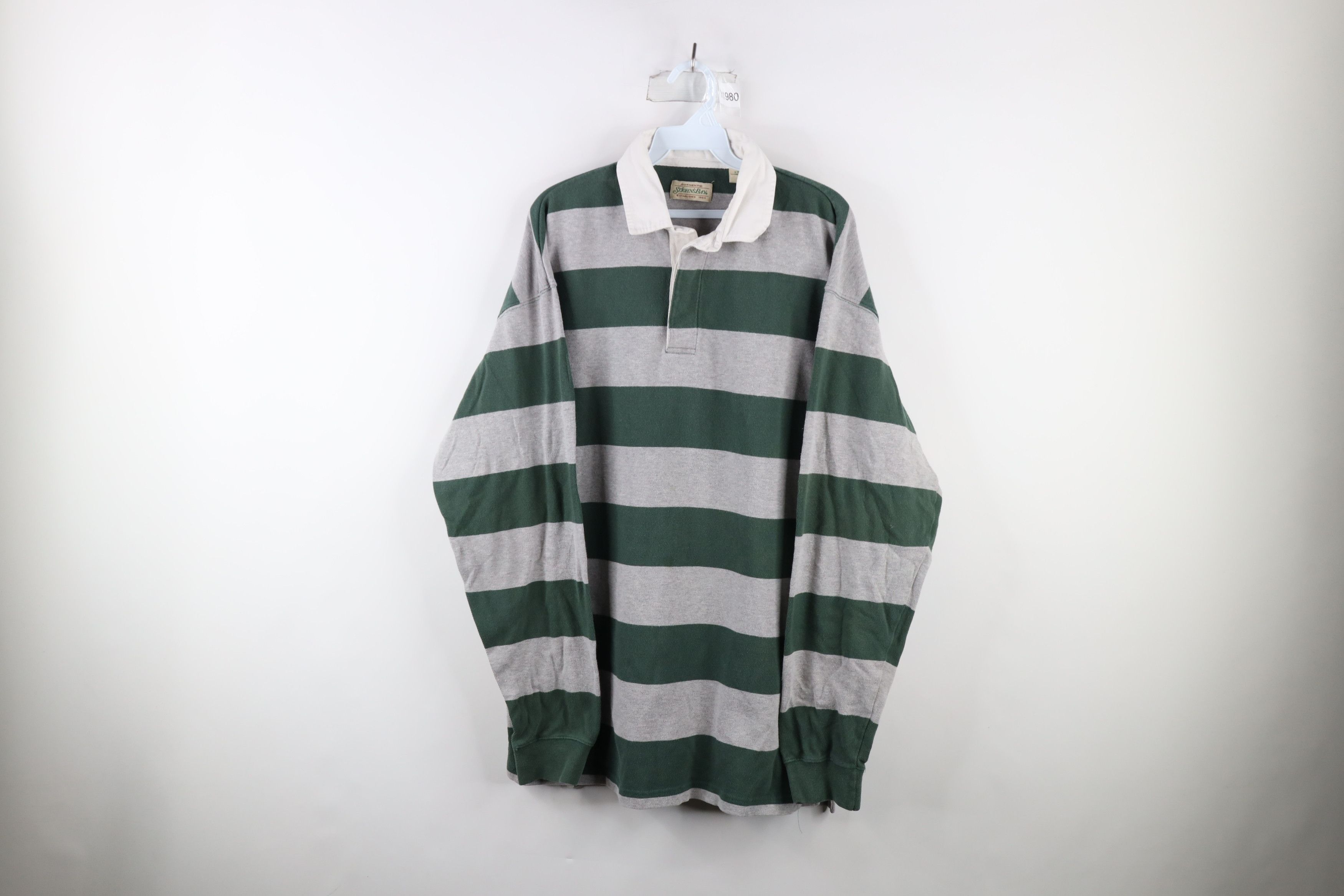 Vintage Vintage 90s Streetwear Striped Long Sleeve Rugby Polo Shirt Size US XL / EU 56 / 4 - 1 Thumbnail