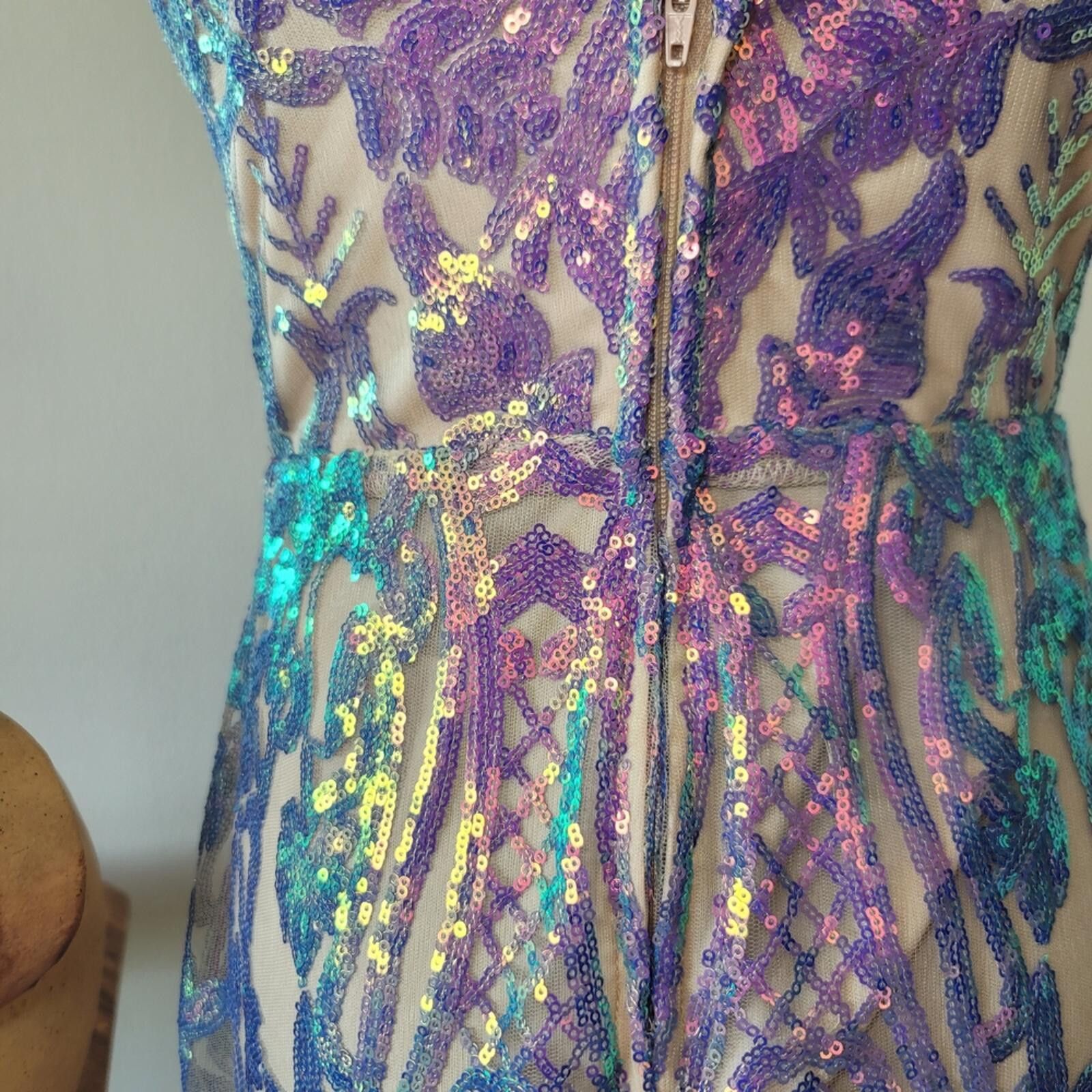 Other City Studio Strapless Iridescent Sequin Dress Sz 5 Size S / US 4 / IT 40 - 6 Thumbnail