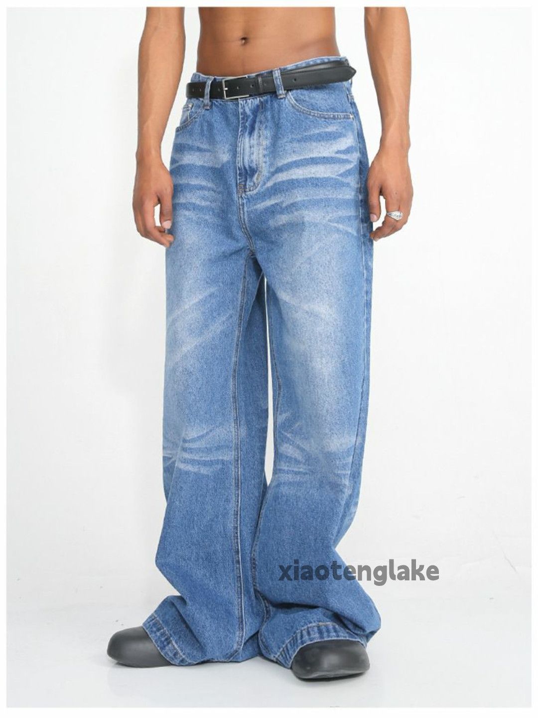 Jean × Vintage washed faded cleanfit yuppie loose baggy flared jeans Size US 32 / EU 48 - 6 Thumbnail