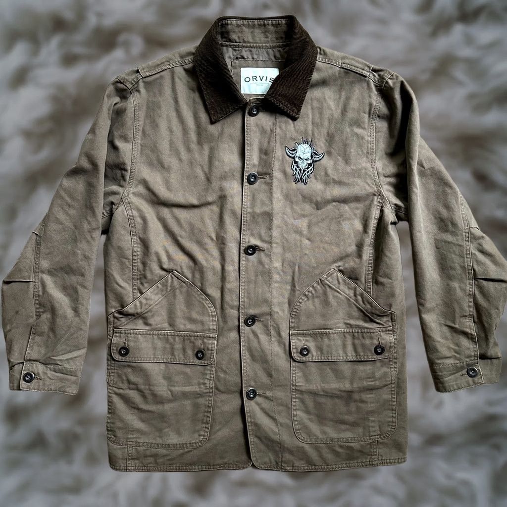 Orvis Orvis Jacket Button Close Corduroy Collar Barn Coat w/ Patch Brown Mens Large Chore Coat/Overcoat Size US L / EU 52-54 / 3 - 1 Thumbnail