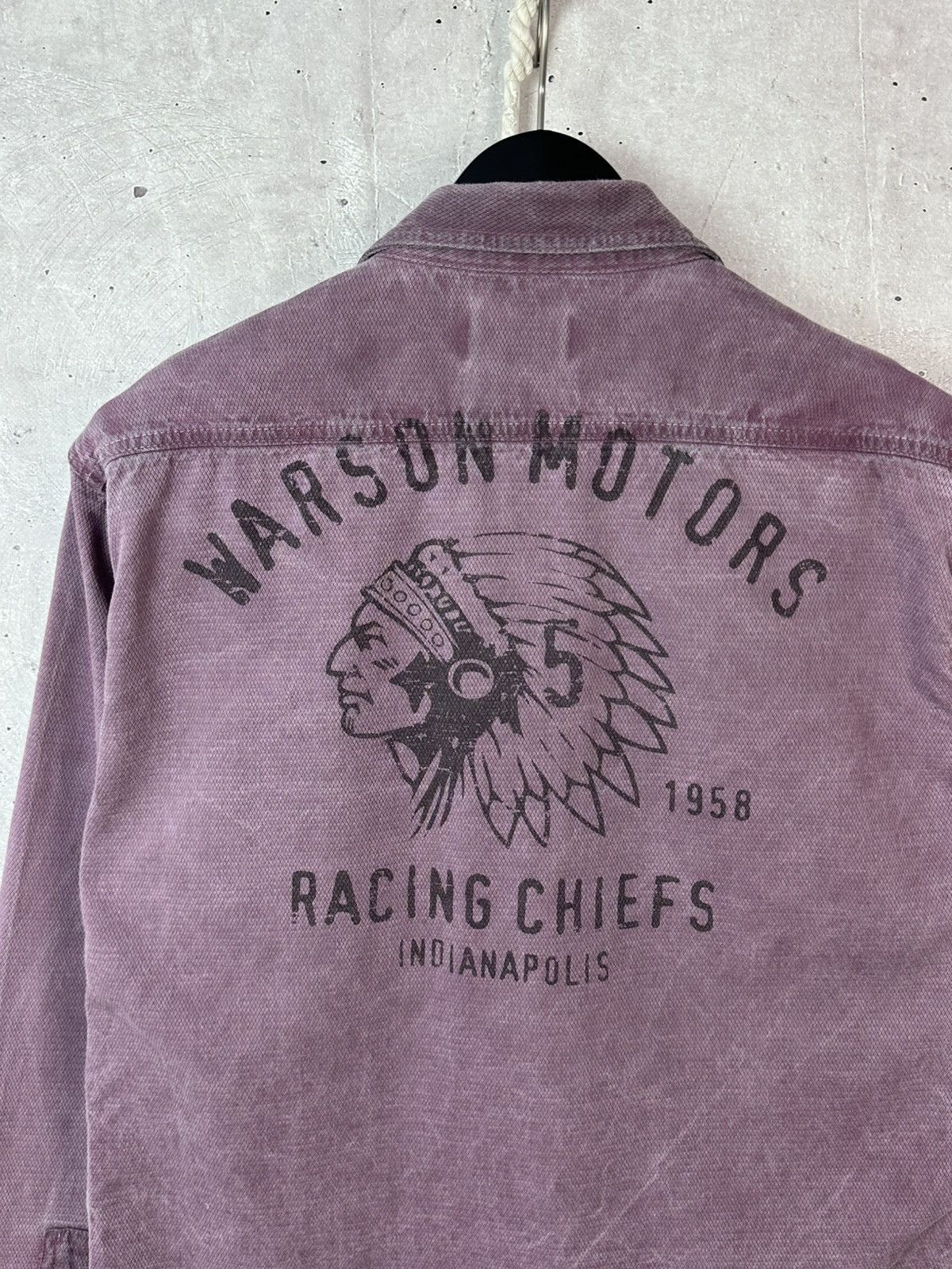 Other Warson Bordeaux Mecano Purple Denim Printed Overshirt Jacket Size US L / EU 52-54 / 3 - 9 Thumbnail