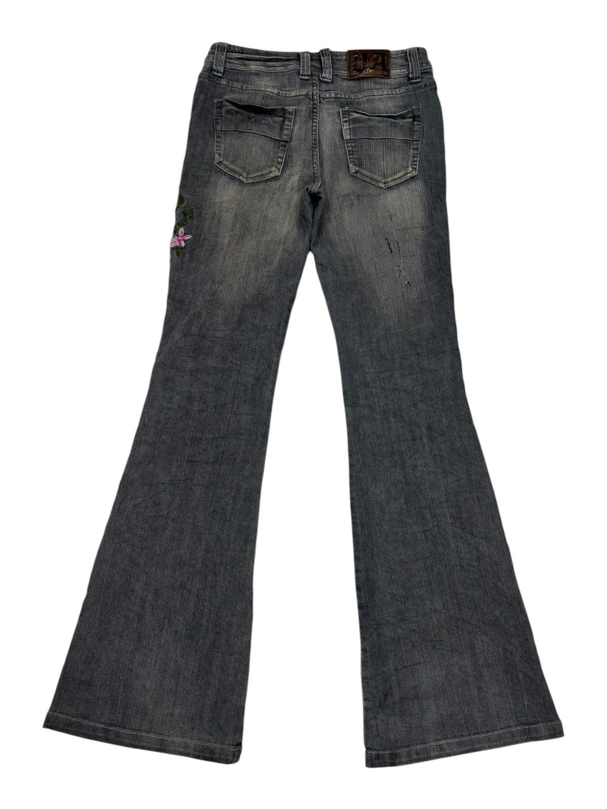 Tornado Mart Flare Jeans Viva Presto Embroidery Faded Black Bootcut Jeans Size US 28 / EU 44 - 2 Thumbnail