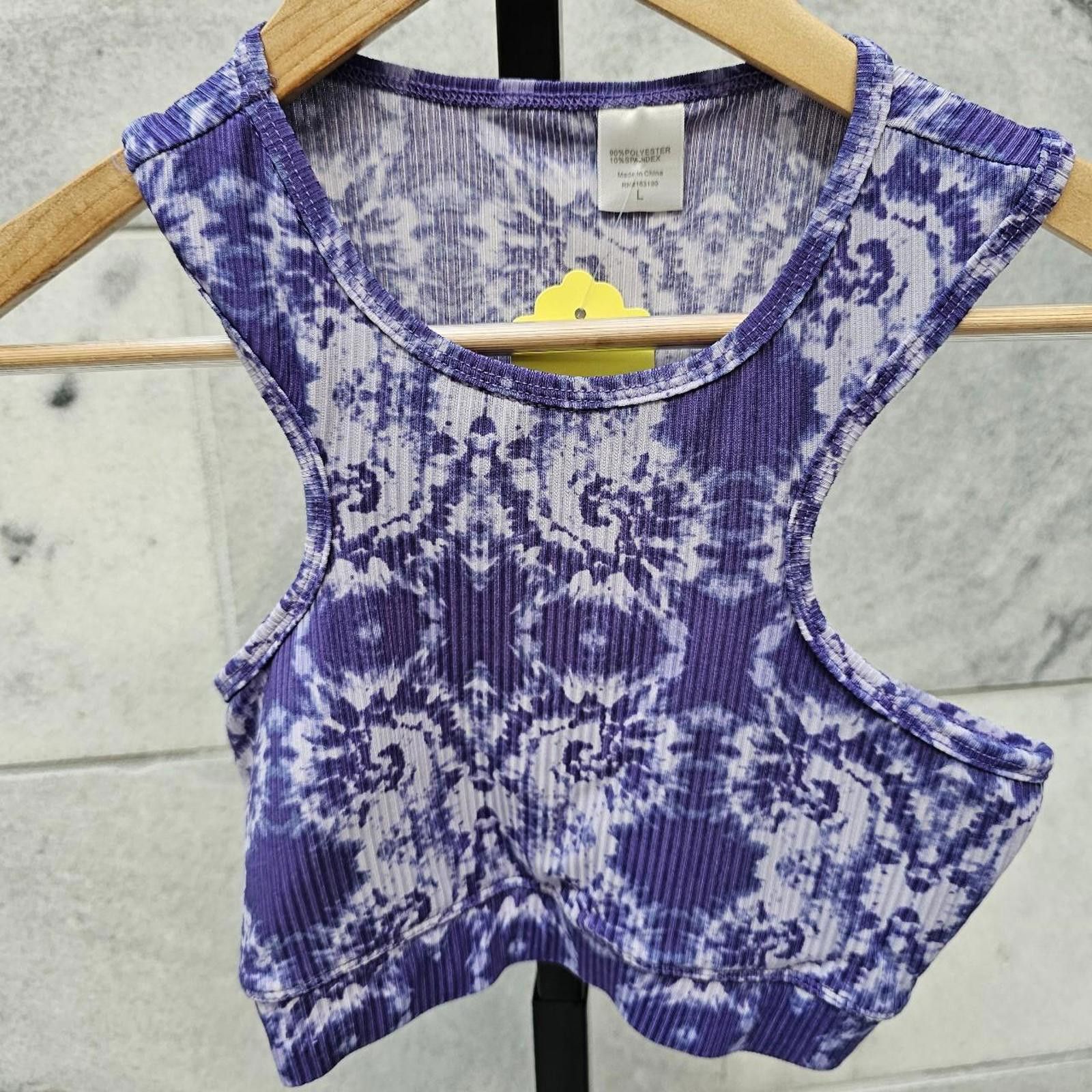 Other White and Purple Tie-Dye Large Sports Bra Size ONE SIZE - 2 Thumbnail