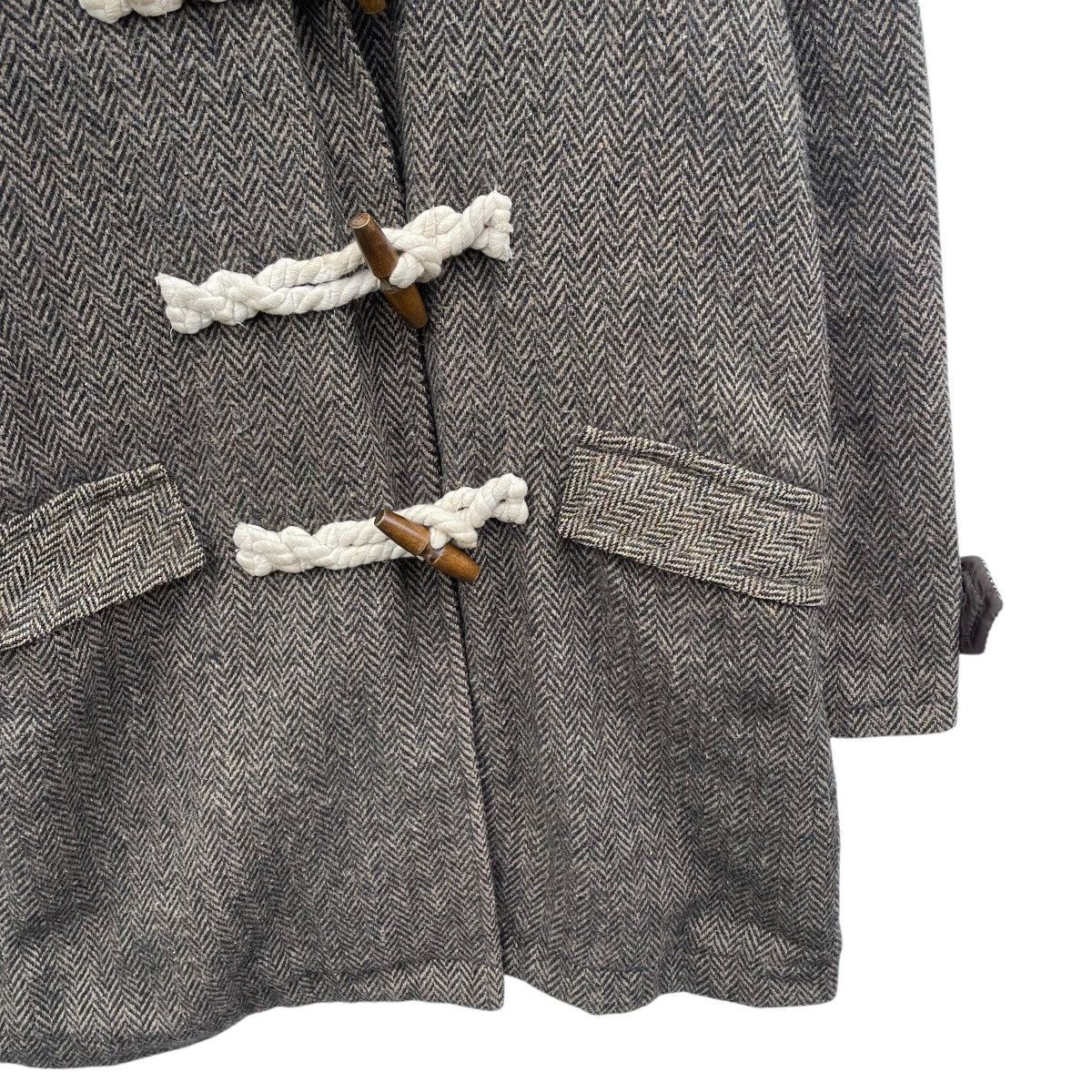 Harris Tweed 💥Vintage Harris Tweed Herringbone Long Coat Hooded Jacket Size US M / EU 48-50 / 2 - 5 Thumbnail