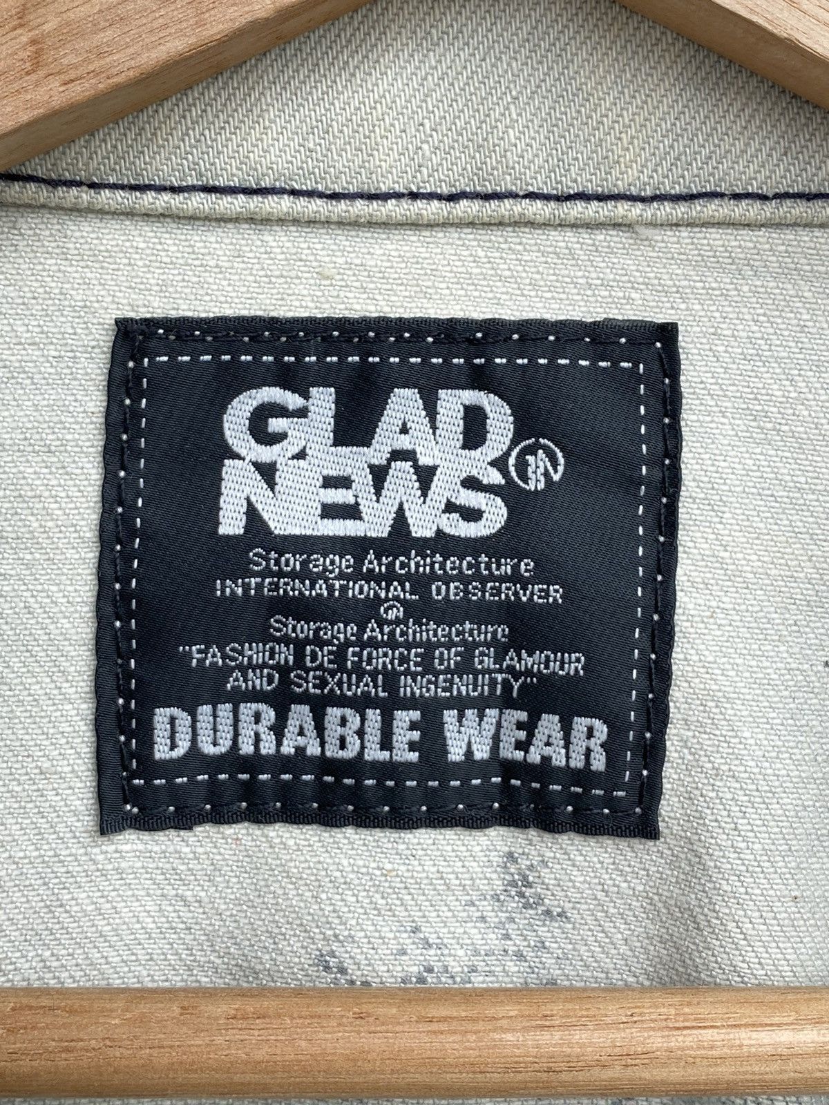 Japanese Brand Vintage Gladnews Distressed Denim Jacket Size US S / EU 44-46 / 1 - 9 Thumbnail