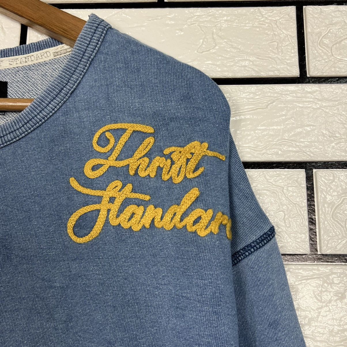 Japanese Brand THRIFT STANDARD Patchwork Sweatshirt Denim Style #4067-C185 Size US M / EU 48-50 / 2 - 5 Thumbnail