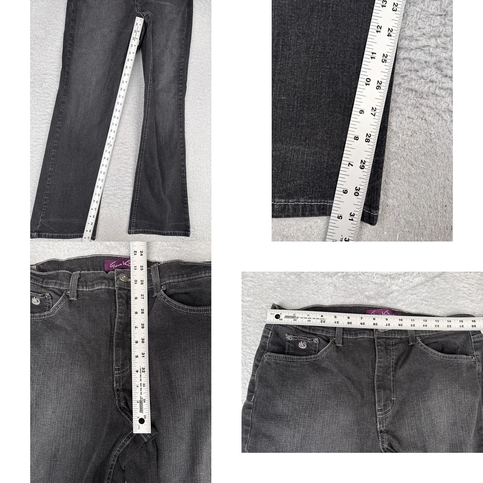 Gloria Vanderbilt Gloria Vanderbilt Jeans Giselle Bootcut Womens 14 Gray Mid Rise Stretch 34x32 Size 36" / US 14 / IT 50 - 8 Thumbnail