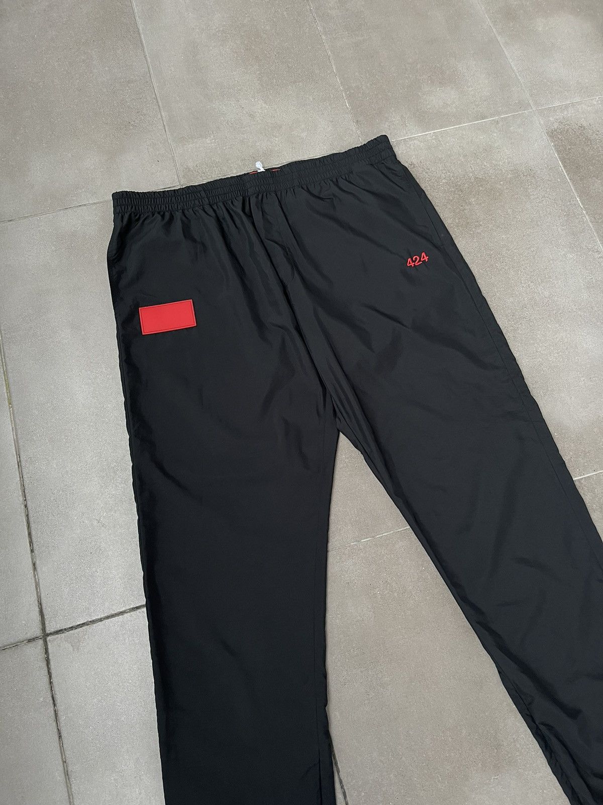 424 !DS! FW22 424 On Fairfax Logo Patched Black Track Pants Size US 36 / EU 52 - 11 Thumbnail