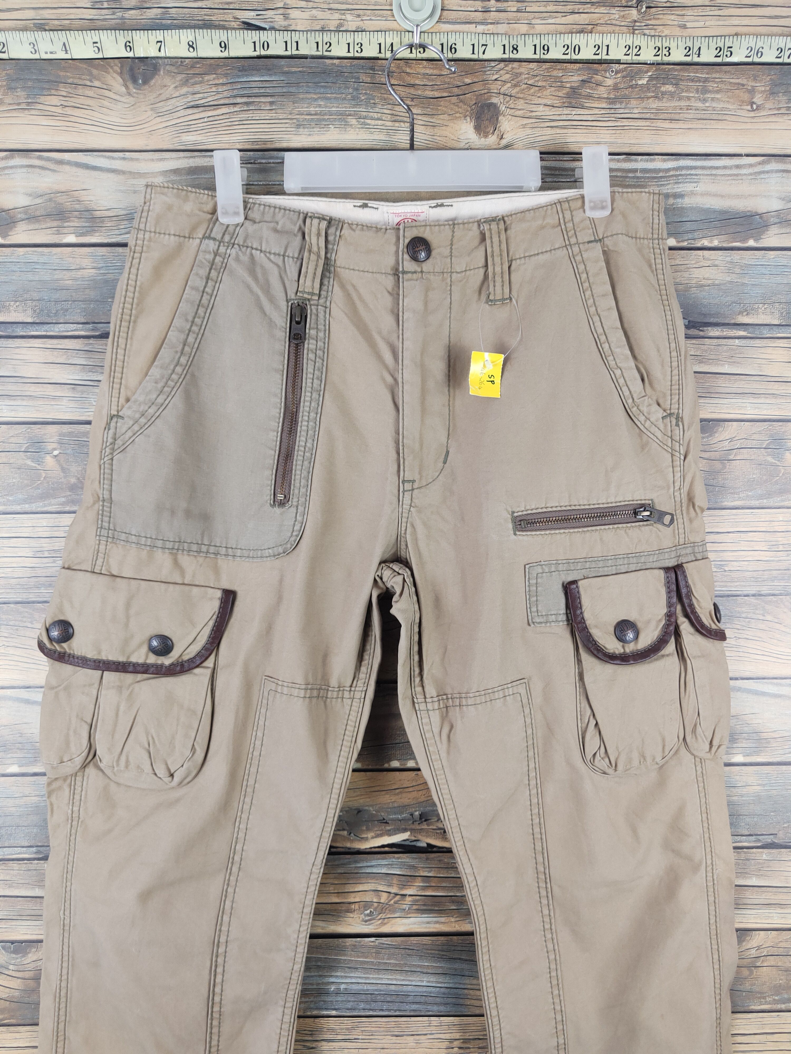 Japanese Brand DL Edwin-Blue Trip Beige Multipocket Cargo Pants #sp46-264T Size US 32 / EU 48 - 2 Thumbnail