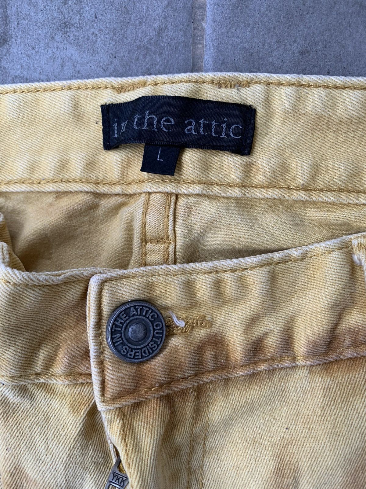 Beauty Beast 2000s - In The Attic Splater Gold Pants Size US 33 - 3 Thumbnail