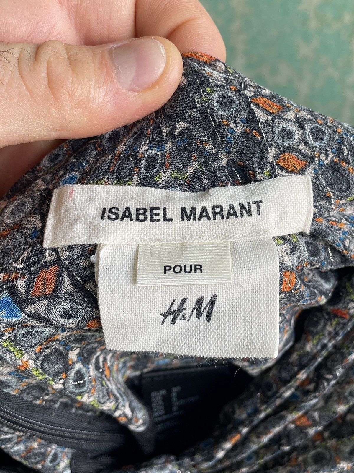 H&M × Isabel Marant Isabel Marant x H&M Silk Skirt Jewel Tones On Black Pattern Size 30" / US 8 / IT 44 - 11 Thumbnail