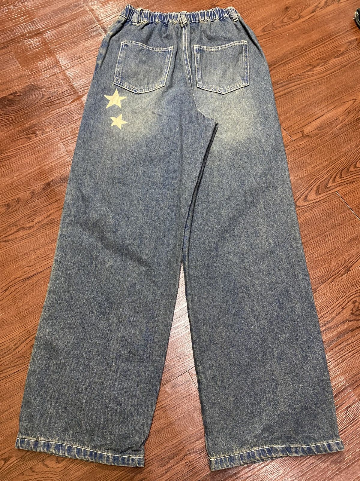Japanese Brand Vintage Japanese Brands Faded Wash Stretch Waist Star Pants Size US 30 / EU 46 - 2 Thumbnail