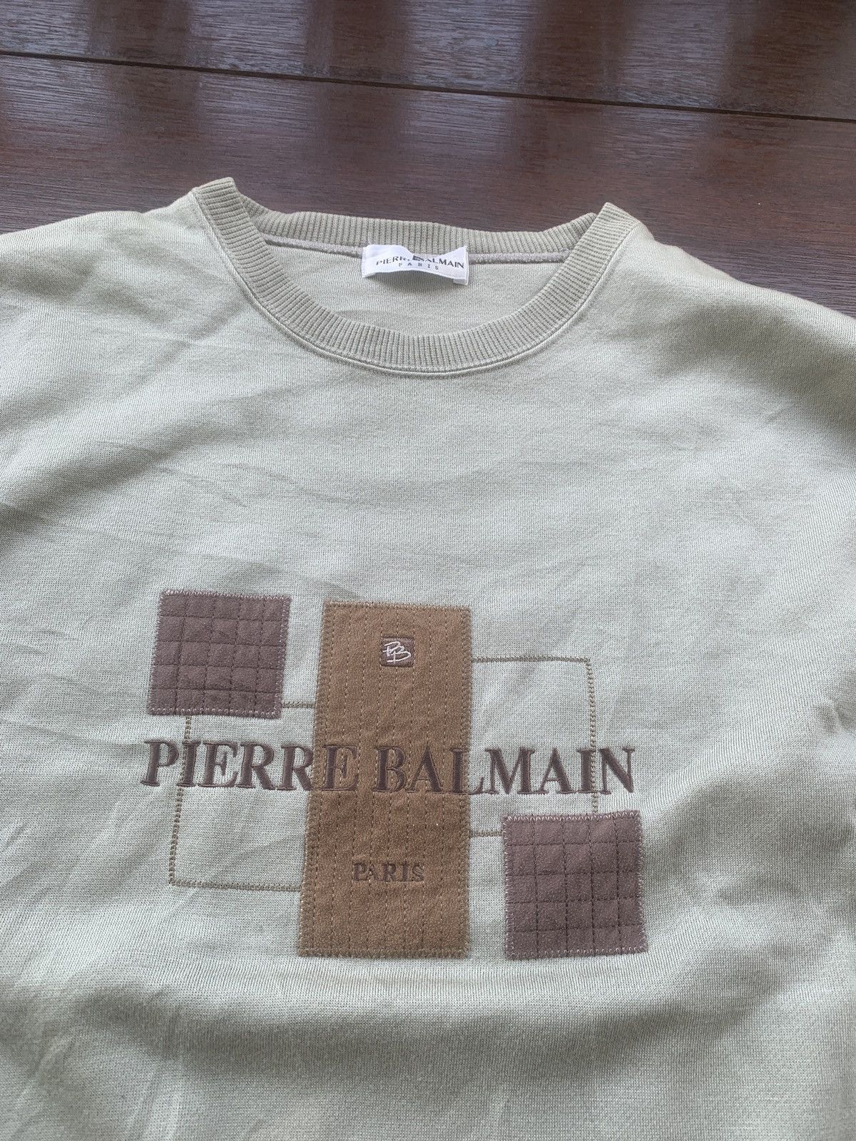 Balmain × Pierre Balmain × Vintage 90s Balmain Paris Pierre Balmain embroidery logo sweatshirt Size US L / EU 52-54 / 3 - 2 Thumbnail