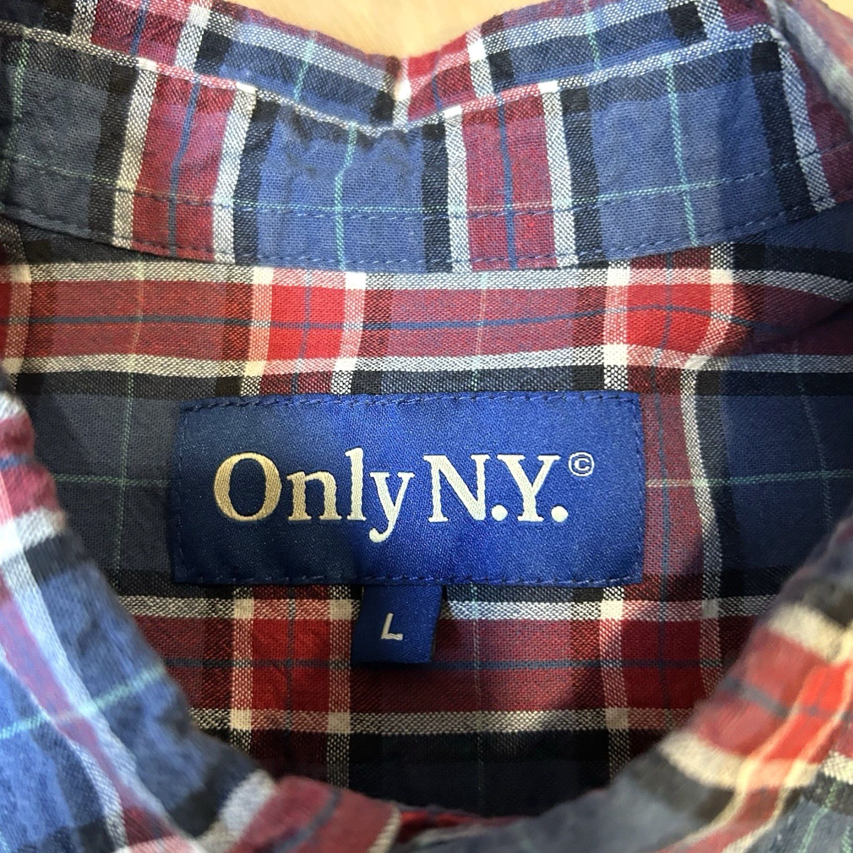 Only NY Only NY Button-Down Shirt Plaid Long Sleeve Men’s L Red / Blue Regular Fit Button-Up Casual Streetwear Size US L / EU 52-54 / 3 - 4 Thumbnail