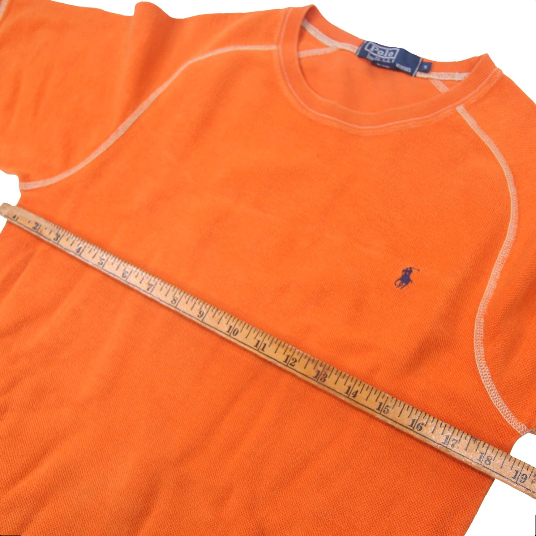 Polo Ralph Lauren VINTAGE Polo Ralph Lauren Shirt Mens Small Orange Thick Heavy Short Sleeve Sweatshirt Style Size US S / EU 44-46 / 1 - 6 Thumbnail