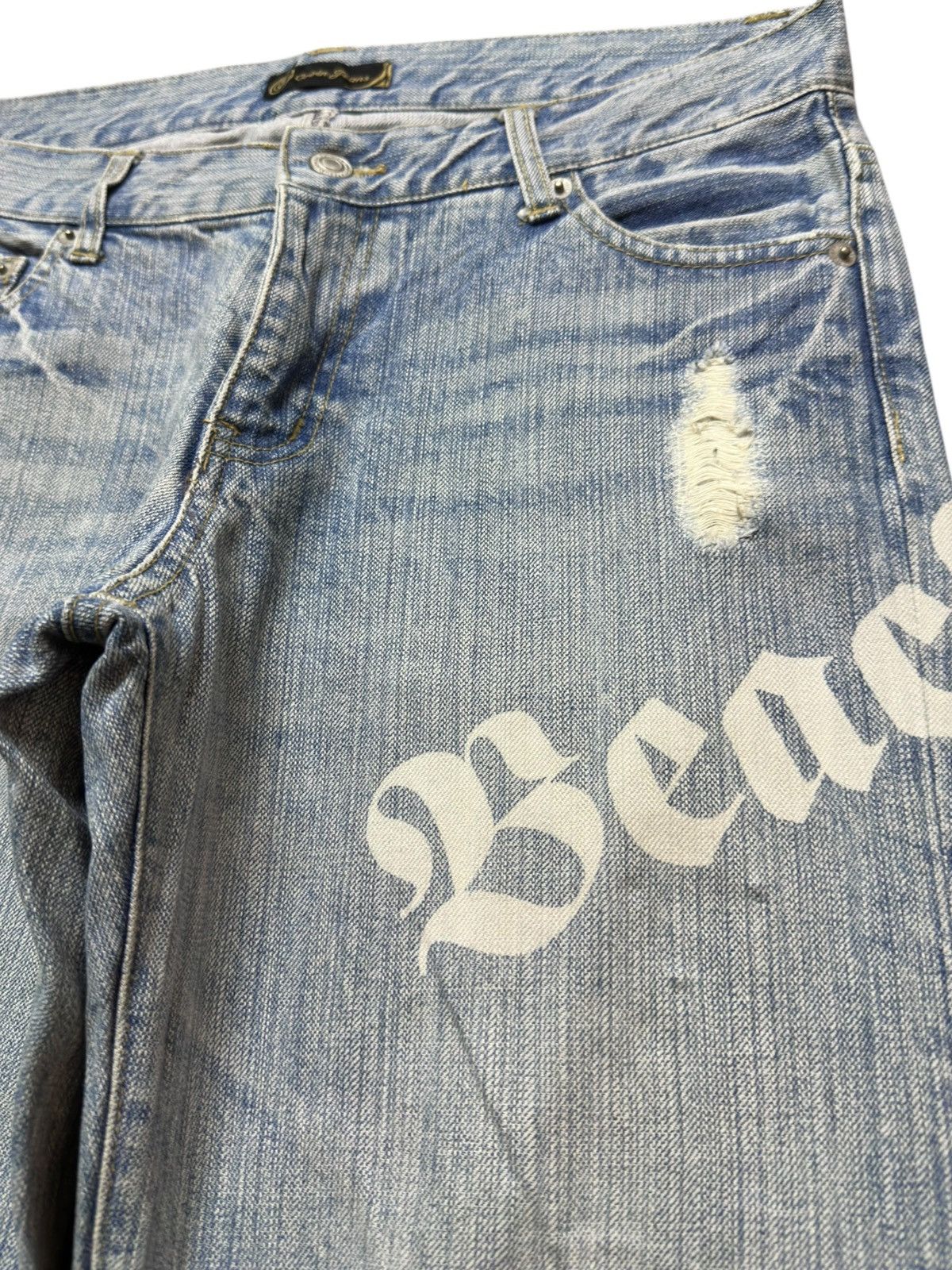 Hysteric Glamour Vintage Oririn Faded Printed Grunge Distressed Denim Size US 31 - 3 Thumbnail