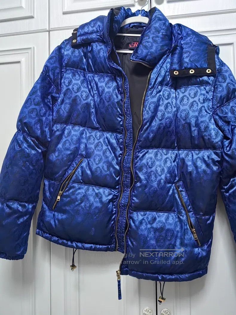 Versace Versace Blue jacquard down jacket Size M / US 6-8 / IT 42-44 - 1 Thumbnail