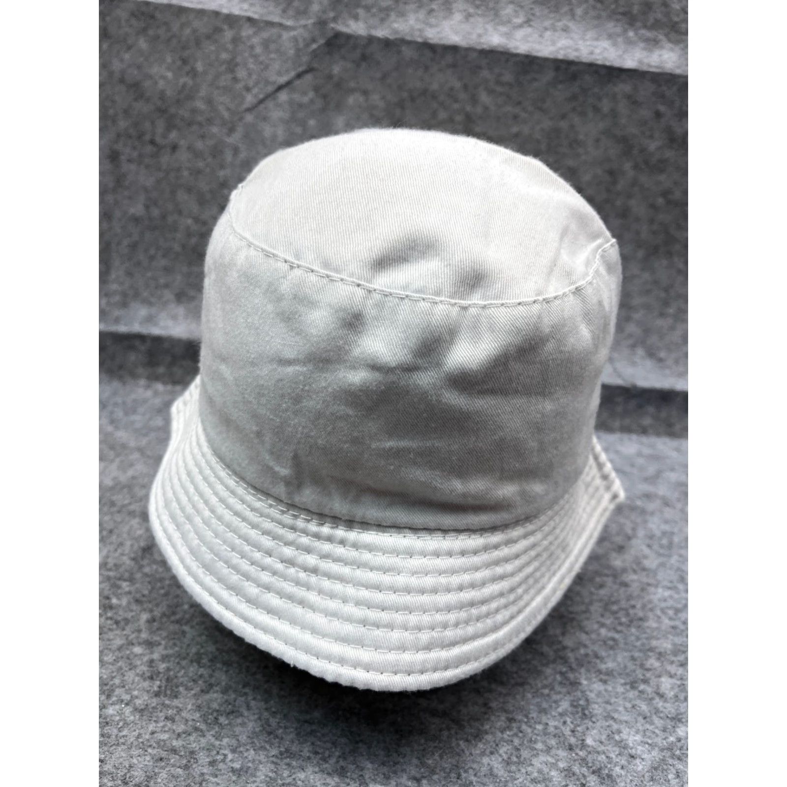 Omega Bucket Hat Adult One Size White Beige Plaid Cotton Reversible Size ONE SIZE - 6 Thumbnail