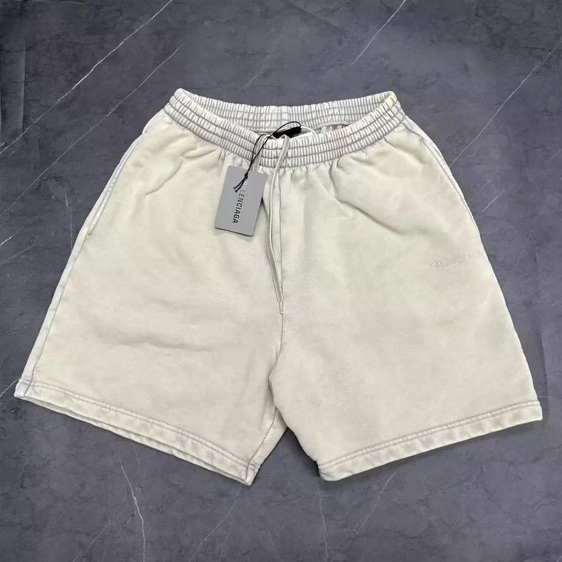Balenciaga Balenciaga size XS Make old beige embroidered LOGO shorts Size US 27 - 1 Thumbnail
