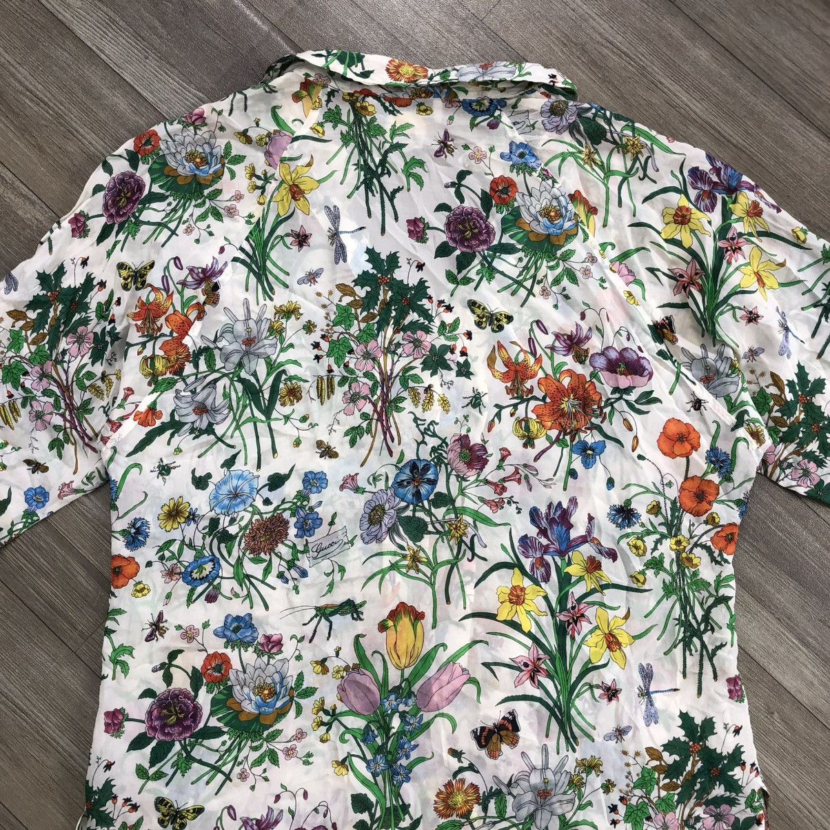Gucci 1970s Gucci Silk Floral Old Pattern Blouse Italian Designer Size US S / EU 44-46 / 1 - 14 Thumbnail